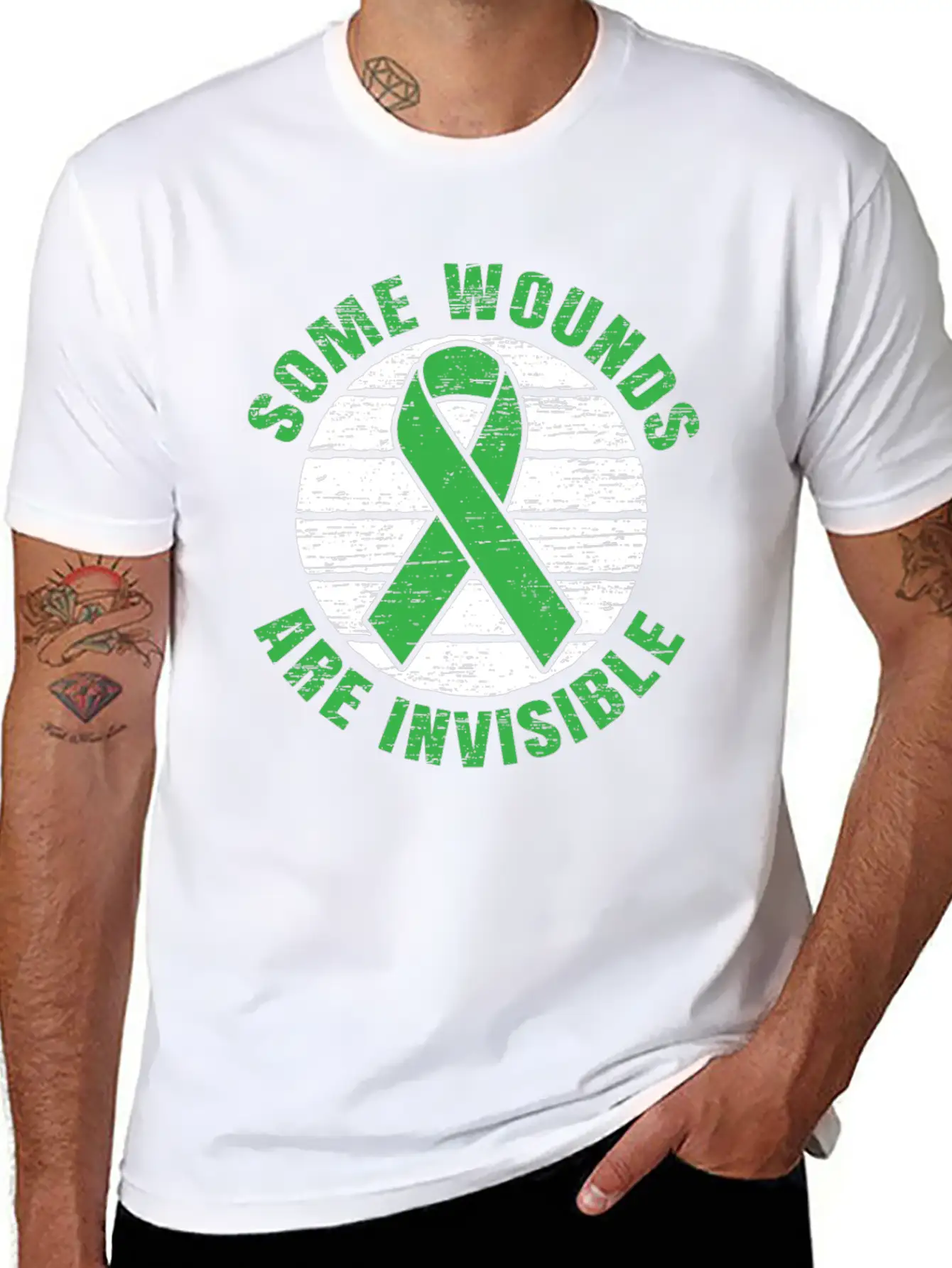 Some Wounds Are Invisible Mental Health Awareness Stylish Everyday T-Shirt – Unisex Basic Cotton Tee