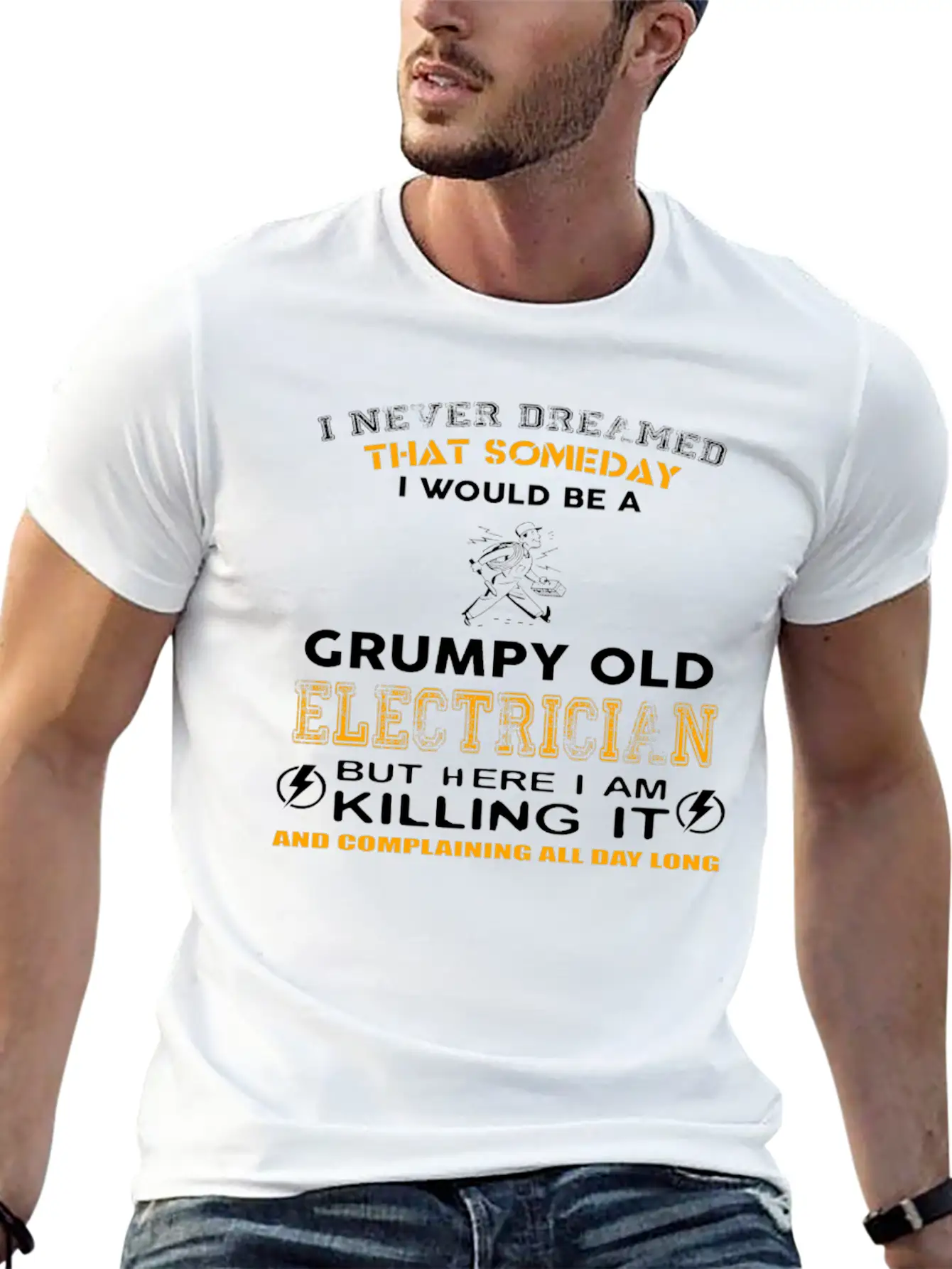 Someday I Would Be A Grumpy Old Electrician Classic Fit Graphic Tee For Daily Comfort – Unisex Cotton Shirt