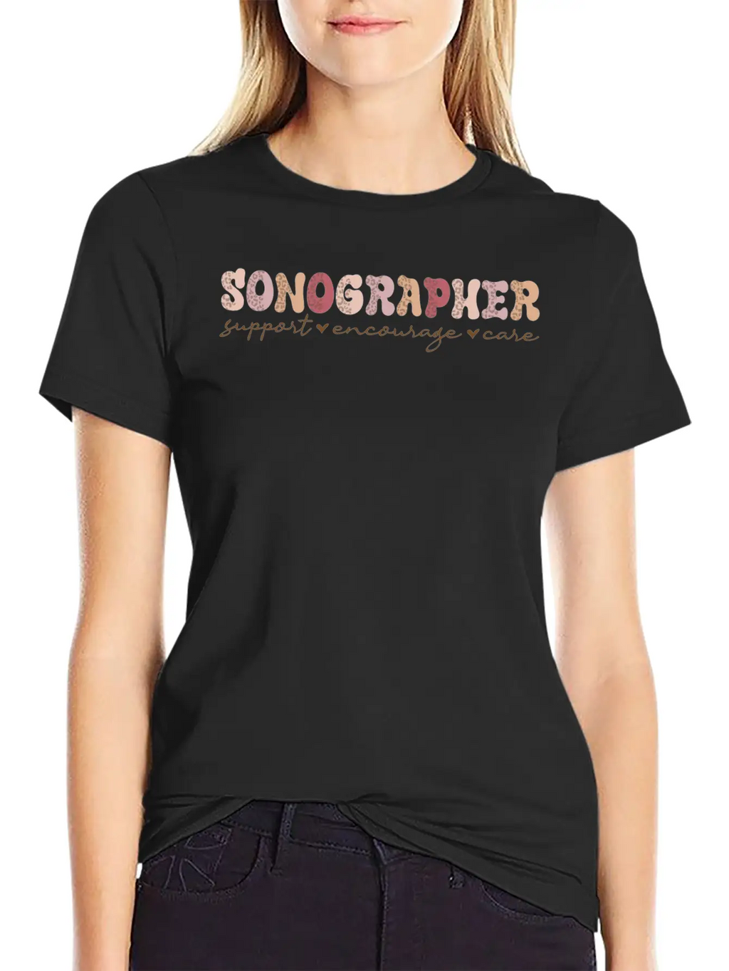 Sonographer Support Encourage Care Breathable Graphic T-Shirt – Perfect For Casual Days