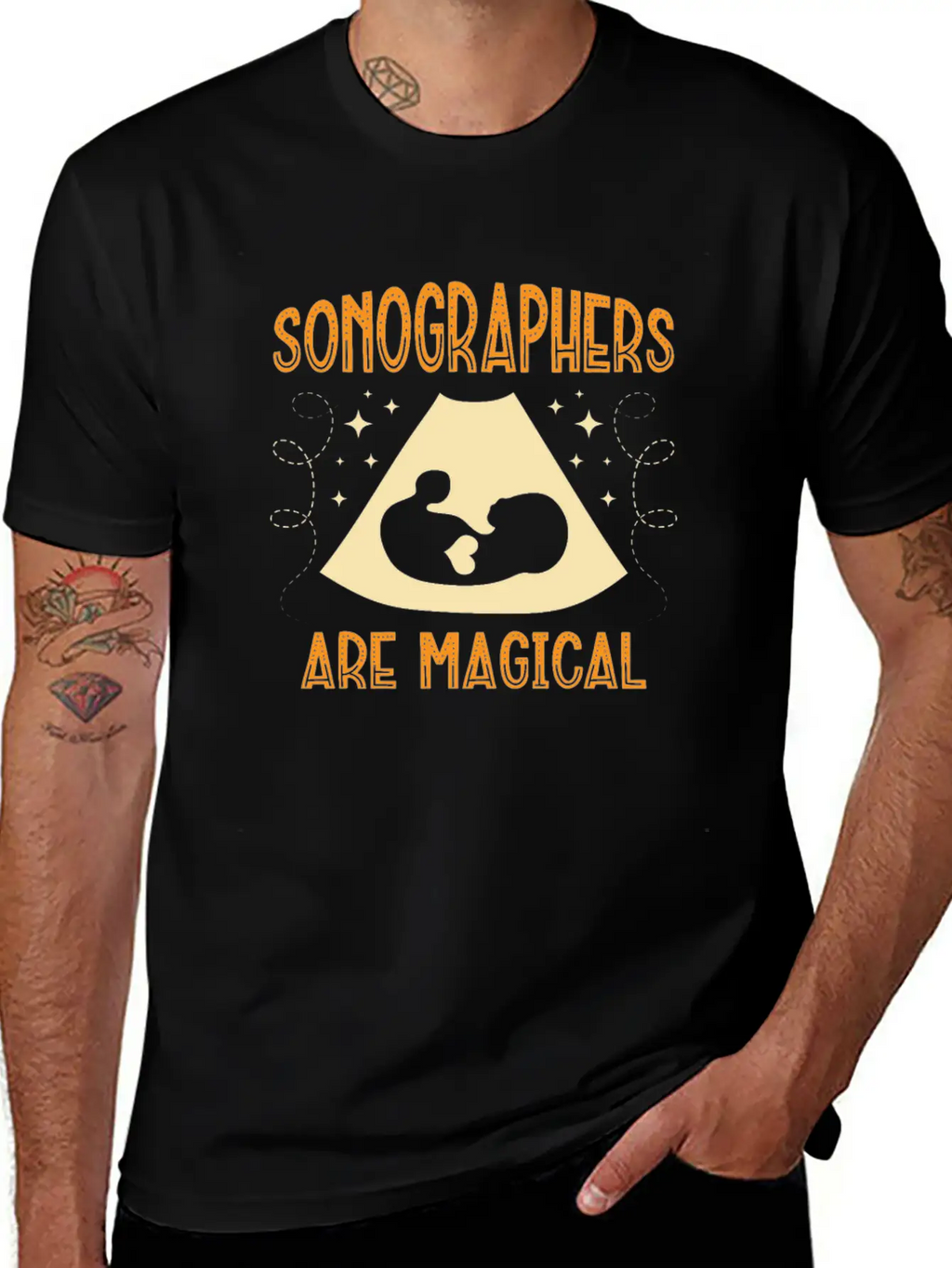 Sonographers Are Magical Job Medical Ultrasound Essential Cotton Tee For Daily Outfits – Unisex Style
