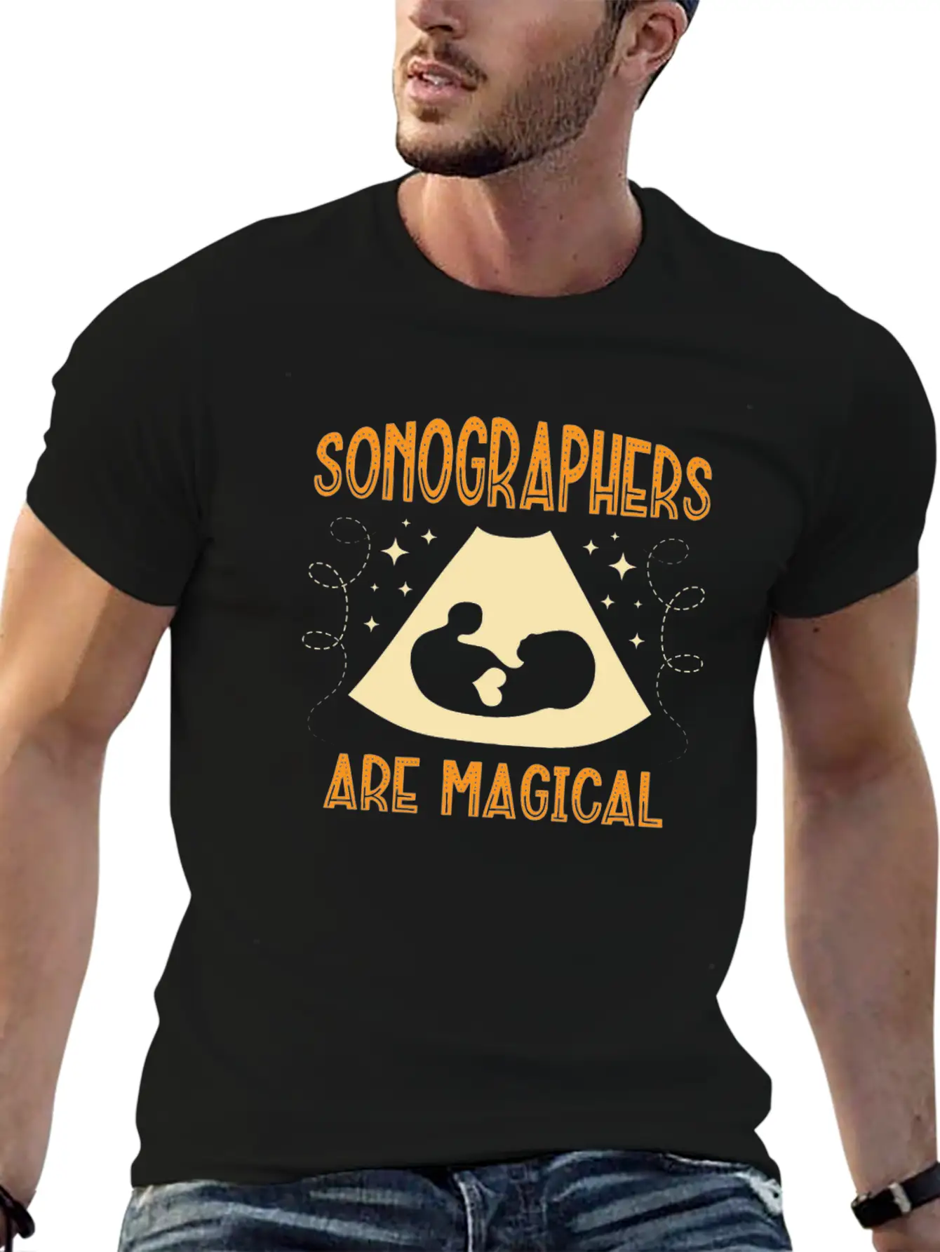Sonographers Are Magical Job Medical Ultrasound Essential Cotton Tee For Daily Outfits – Unisex Style