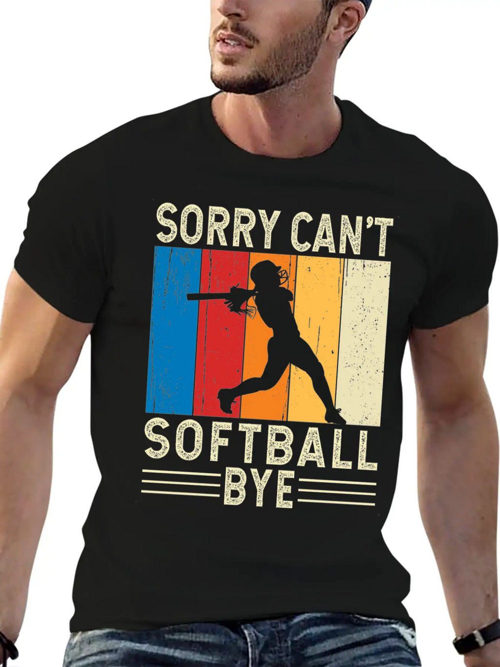 Sorry Can't Softball Bye Breathable Soft Cotton T-Shirt – Timeless Casual Look
