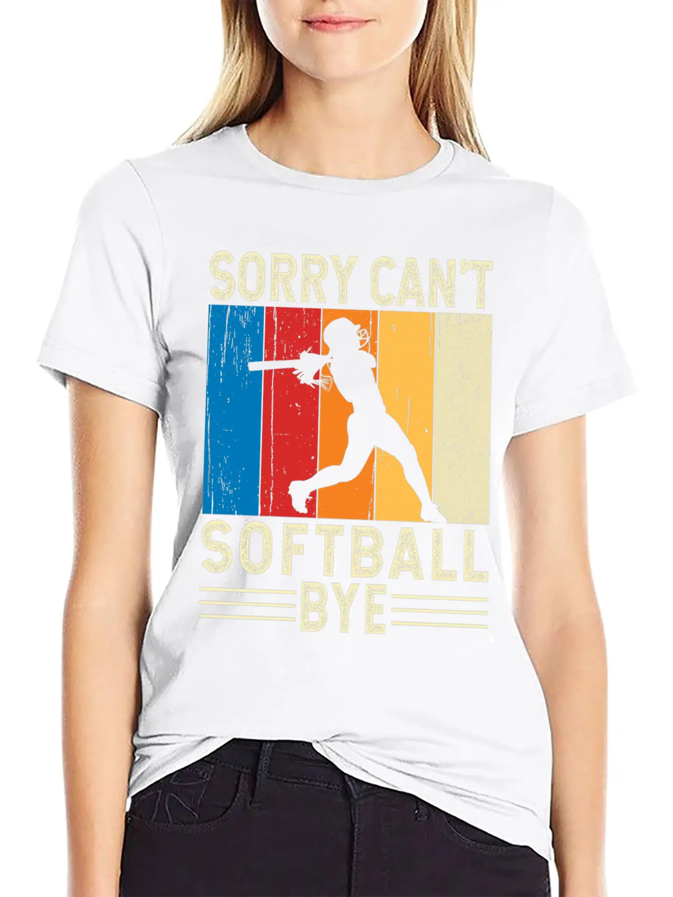 Sorry Can't Softball Bye Breathable Soft Cotton T-Shirt – Timeless Casual Look