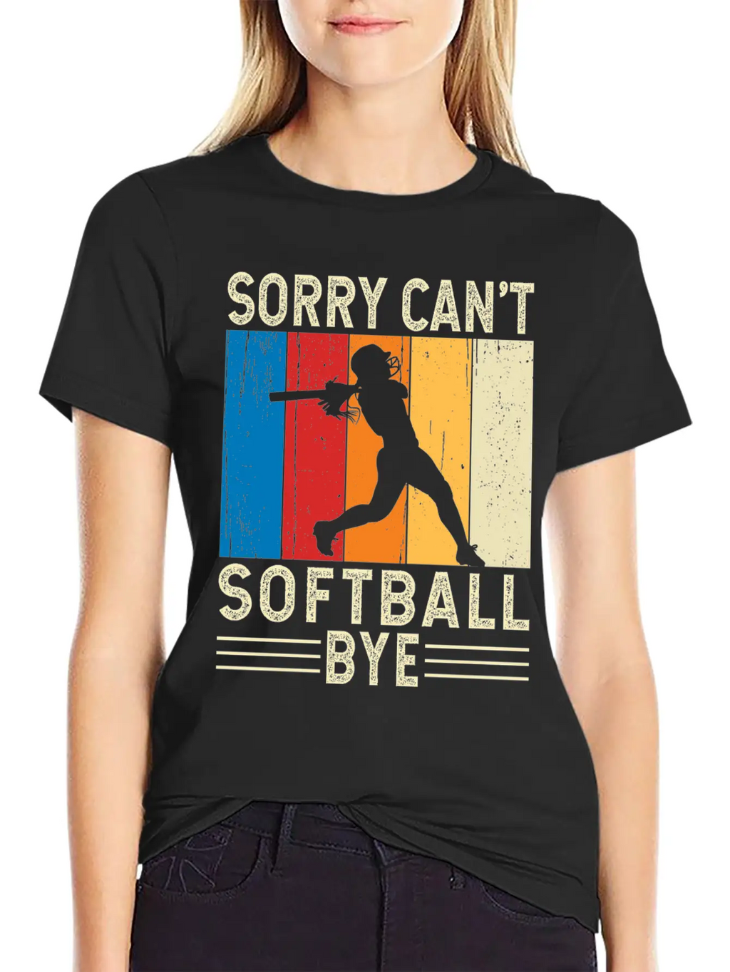Sorry Can't Softball Bye Breathable Soft Cotton T-Shirt – Timeless Casual Look
