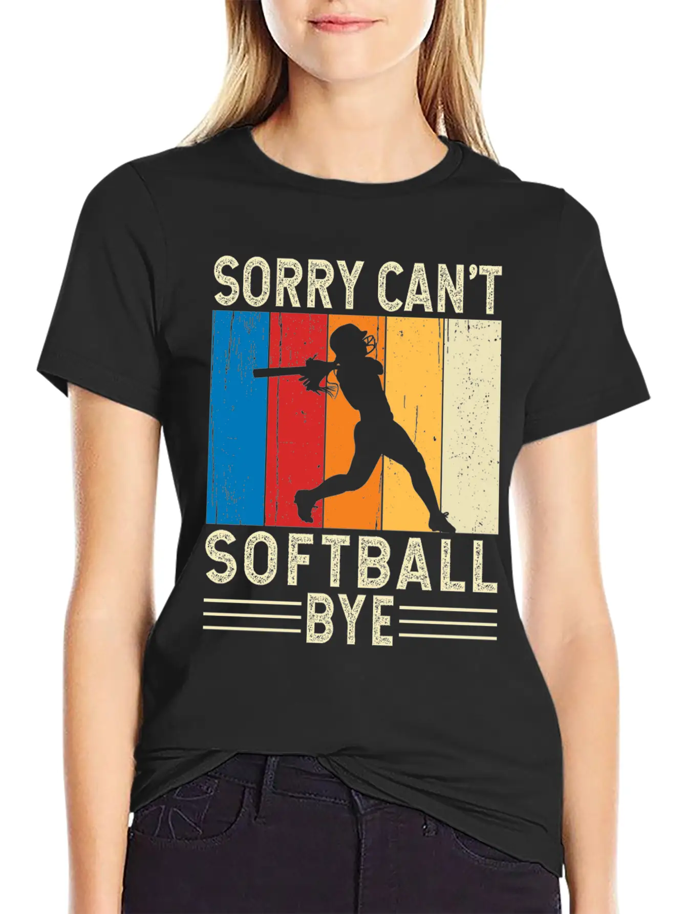 Sorry Can't Softball Bye Breathable Soft Cotton T-Shirt – Timeless Casual Look