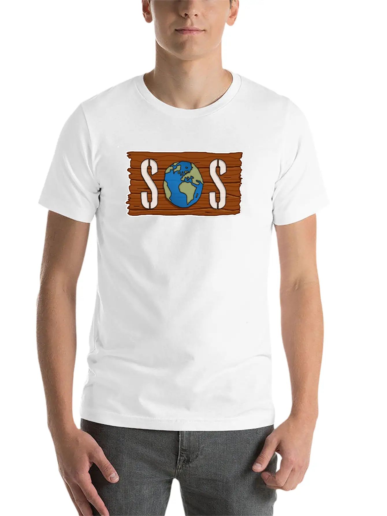 SOS, Save The Planet, Climate Change, Emergency Stylish Everyday T-Shirt – Unisex Basic Cotton Tee