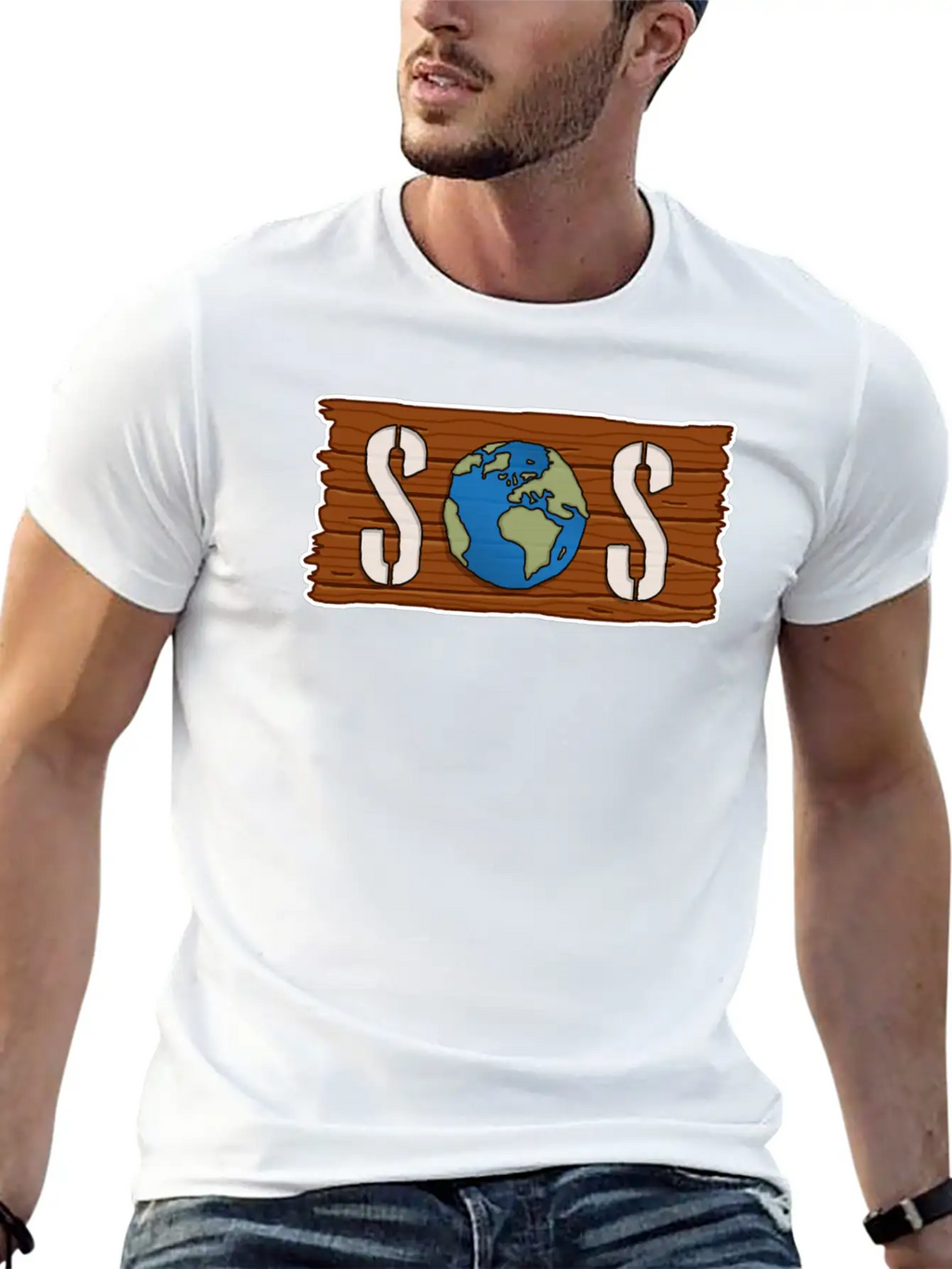 SOS, Save The Planet, Climate Change, Emergency Stylish Everyday T-Shirt – Unisex Basic Cotton Tee