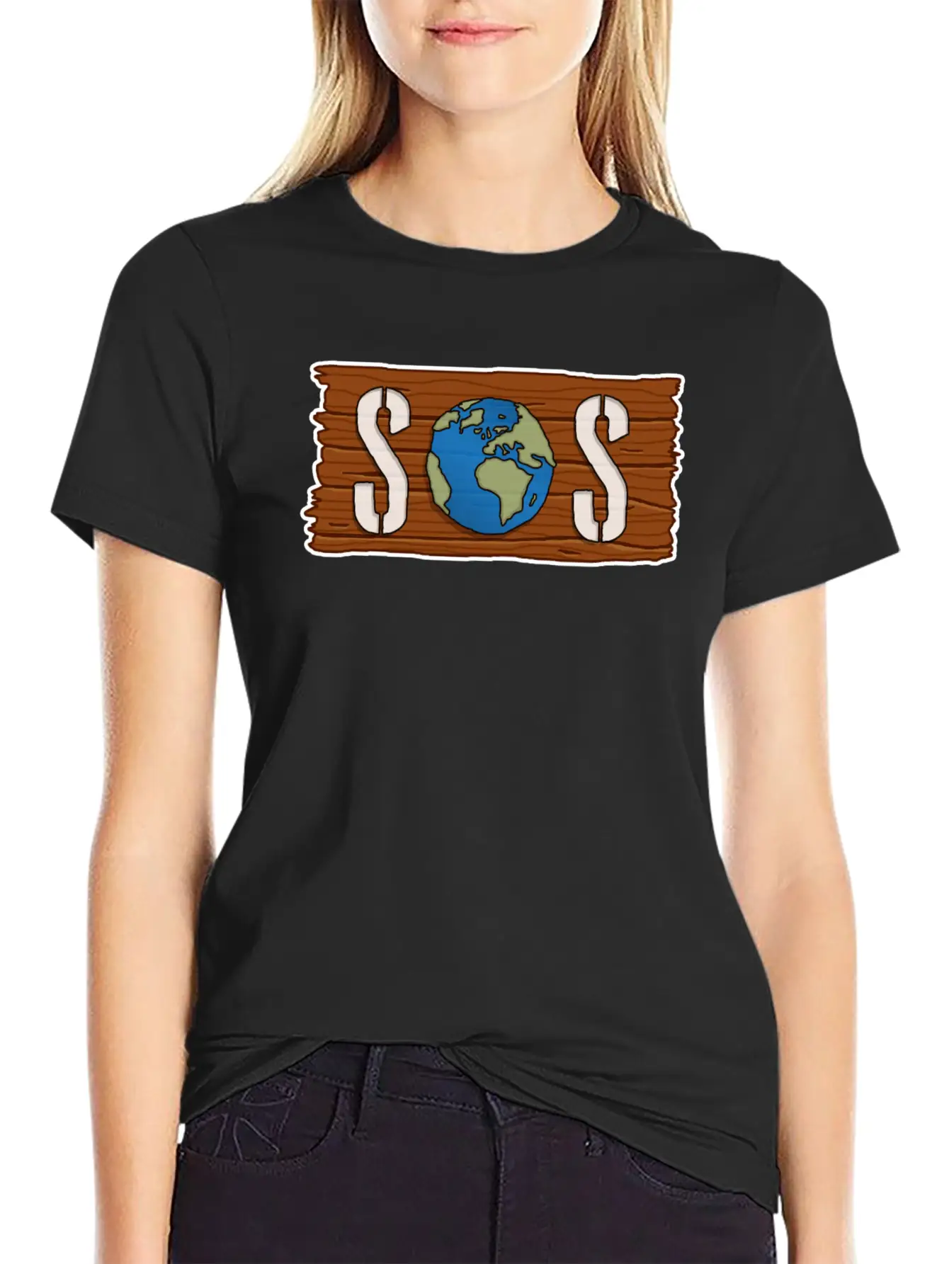 SOS, Save The Planet, Climate Change, Emergency Stylish Everyday T-Shirt – Unisex Basic Cotton Tee