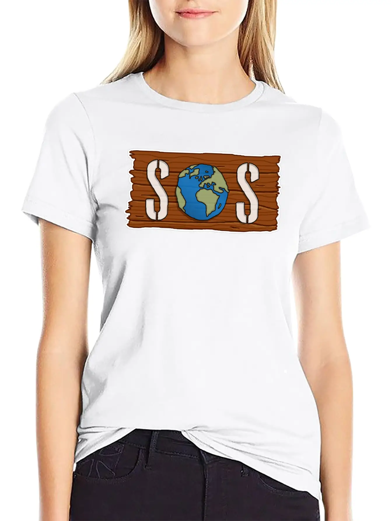SOS, Save The Planet, Climate Change, Emergency Stylish Everyday T-Shirt – Unisex Basic Cotton Tee