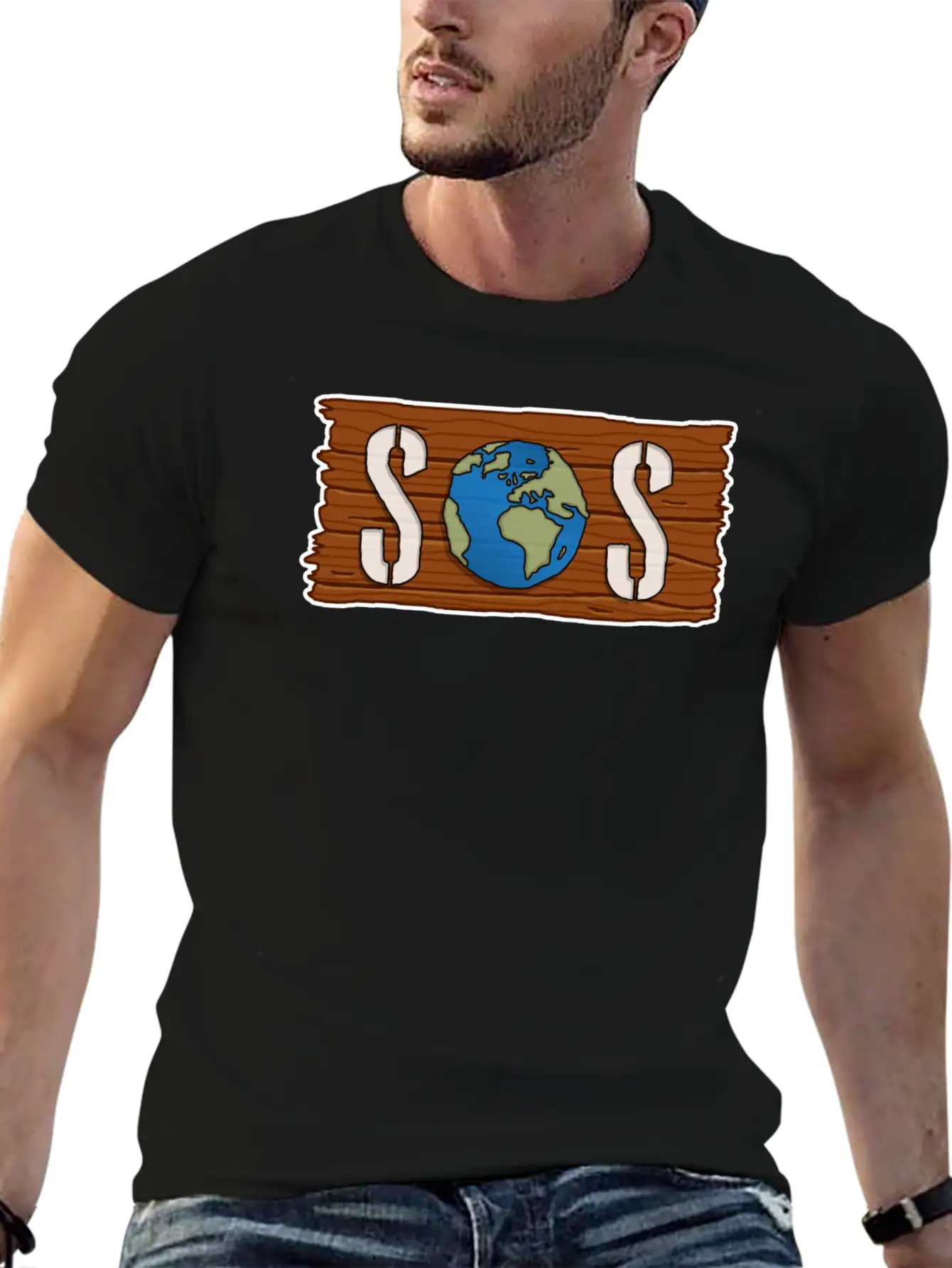 SOS, Save The Planet, Climate Change, Emergency Stylish Everyday T-Shirt – Unisex Basic Cotton Tee
