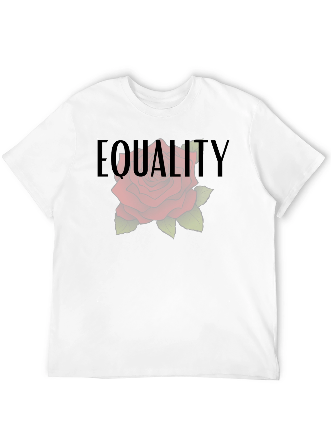 Equality Rose Graphic Tee - Black Cotton Comfort Fit