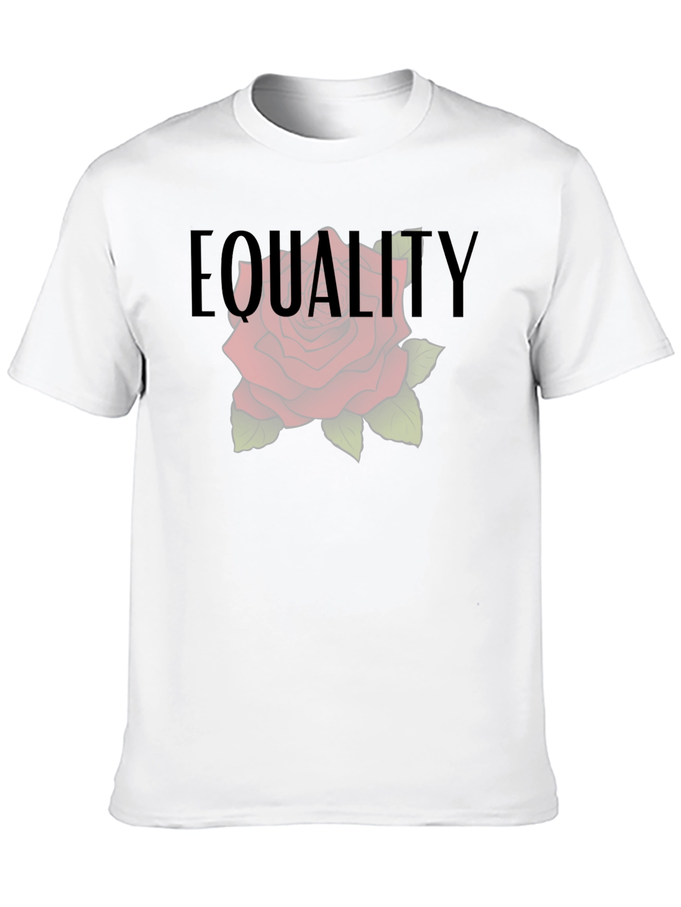Equality Rose Graphic Tee - Black Cotton Comfort Fit