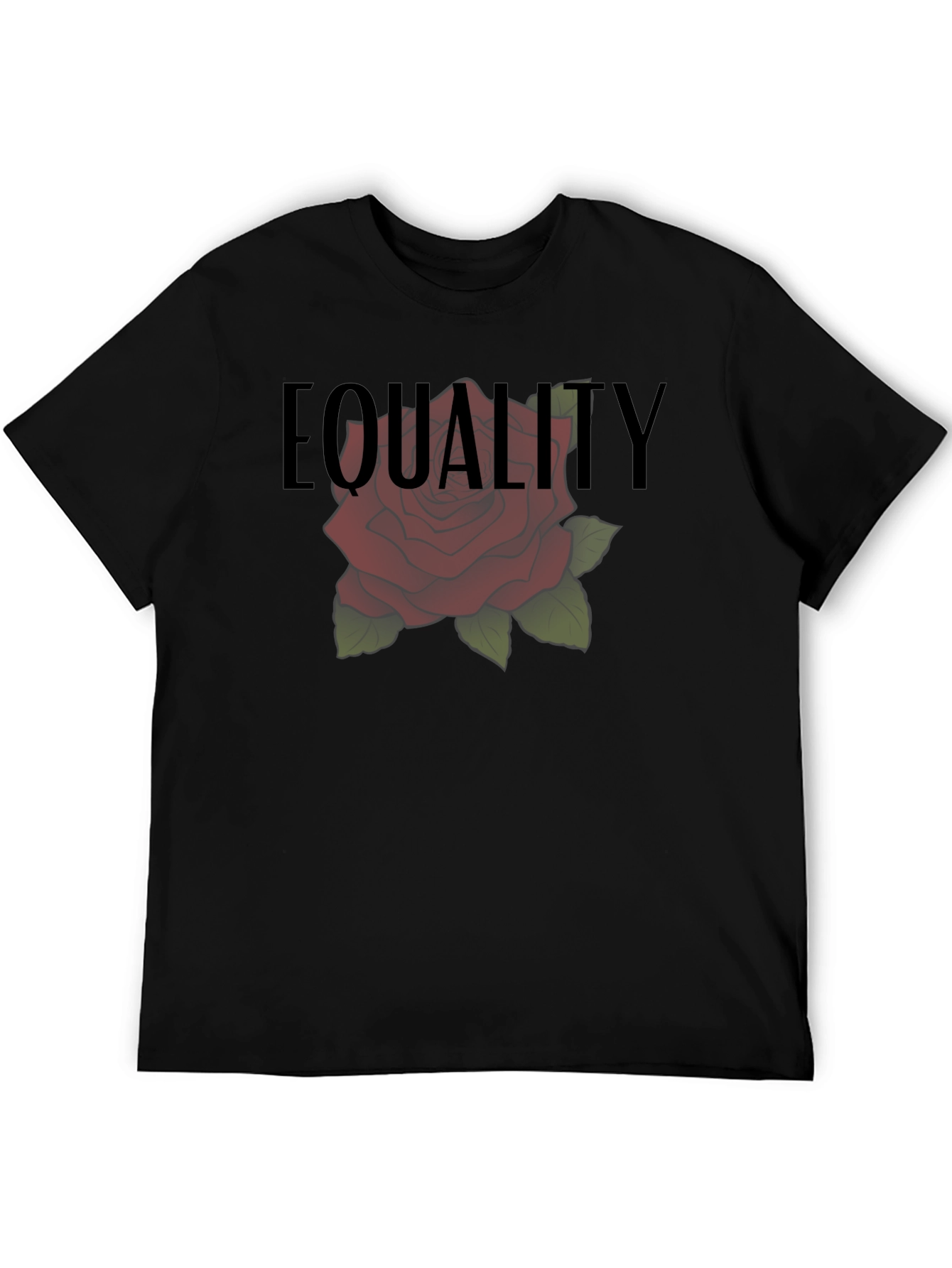 Equality Rose Graphic Tee - Black Cotton Comfort Fit