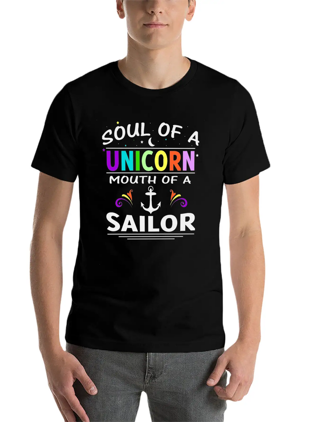 SOUL OF A UNICORN MOUTH OF A SAILOR T SHIRT Unisex Short Sleeve Soft Cotton T-Shirt – Casual Everyday Wear