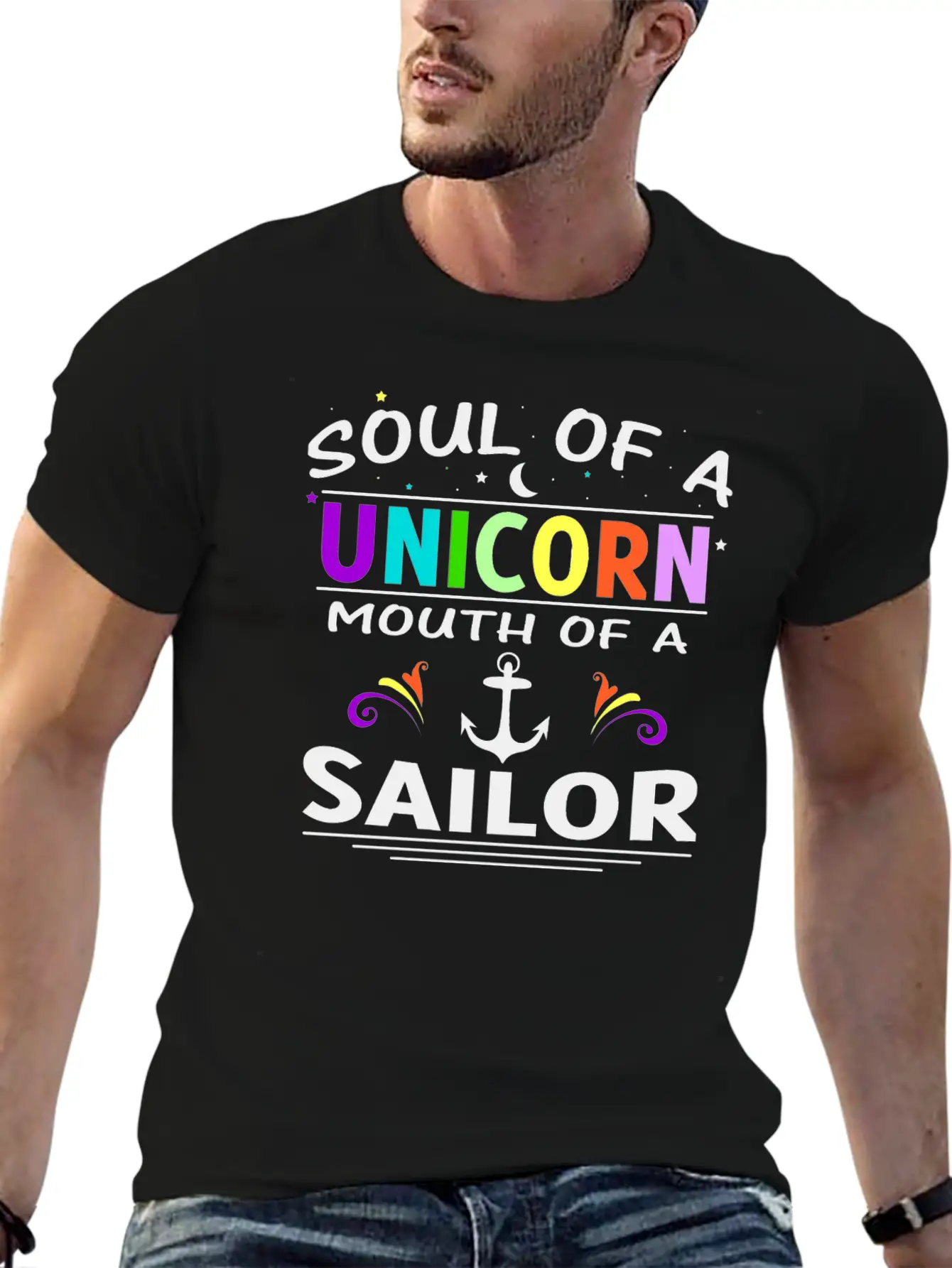 SOUL OF A UNICORN MOUTH OF A SAILOR T SHIRT Unisex Short Sleeve Soft Cotton T-Shirt – Casual Everyday Wear