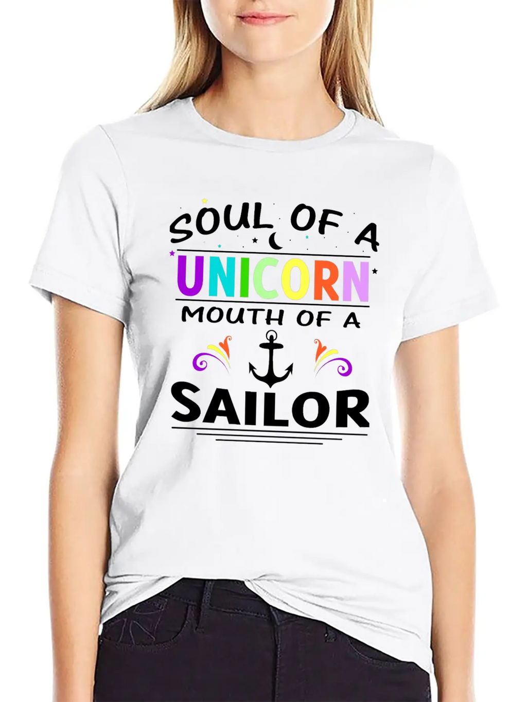 SOUL OF A UNICORN MOUTH OF A SAILOR T SHIRT Unisex Short Sleeve Soft Cotton T-Shirt – Casual Everyday Wear