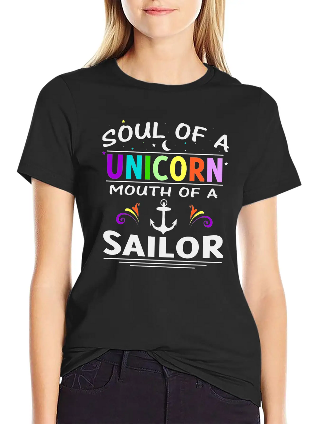 SOUL OF A UNICORN MOUTH OF A SAILOR T SHIRT Unisex Short Sleeve Soft Cotton T-Shirt – Casual Everyday Wear