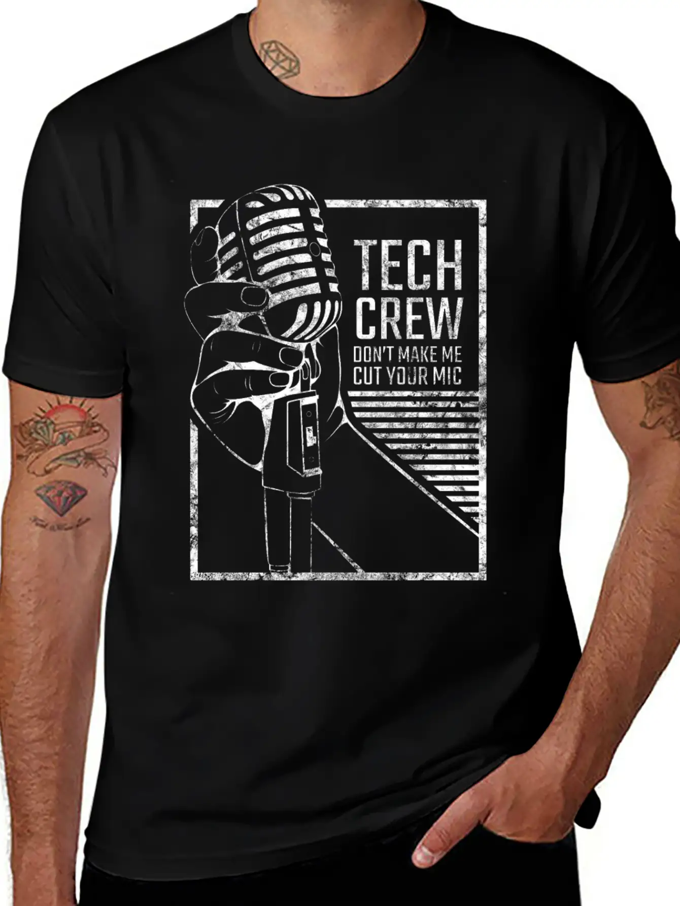 Sound Engineer With Microphone Illustration Casual Graphic T-Shirt – Simple And Comfortable Daily Wear