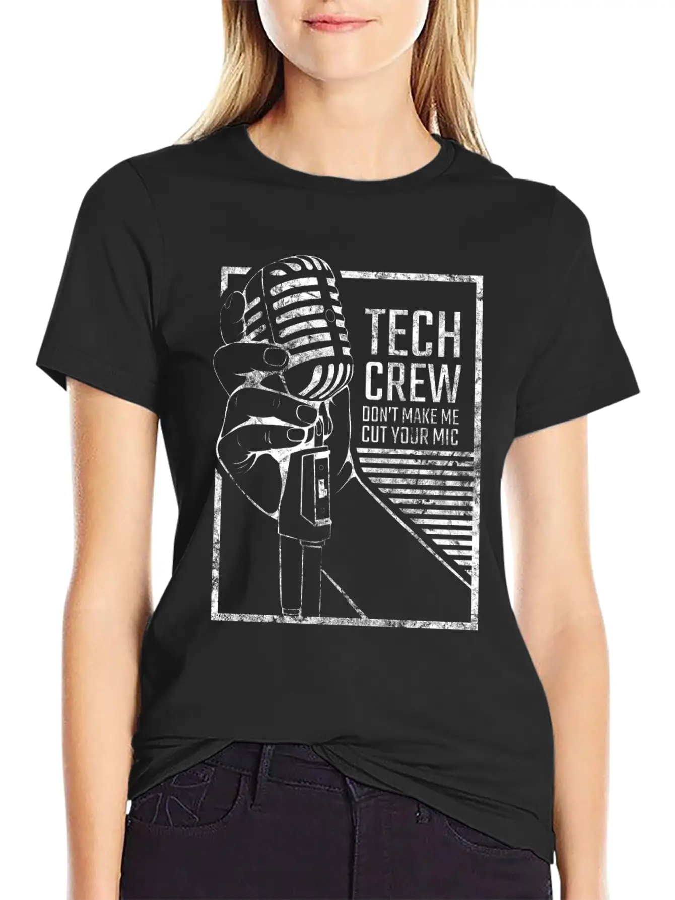 Sound Engineer With Microphone Illustration Casual Graphic T-Shirt – Simple And Comfortable Daily Wear