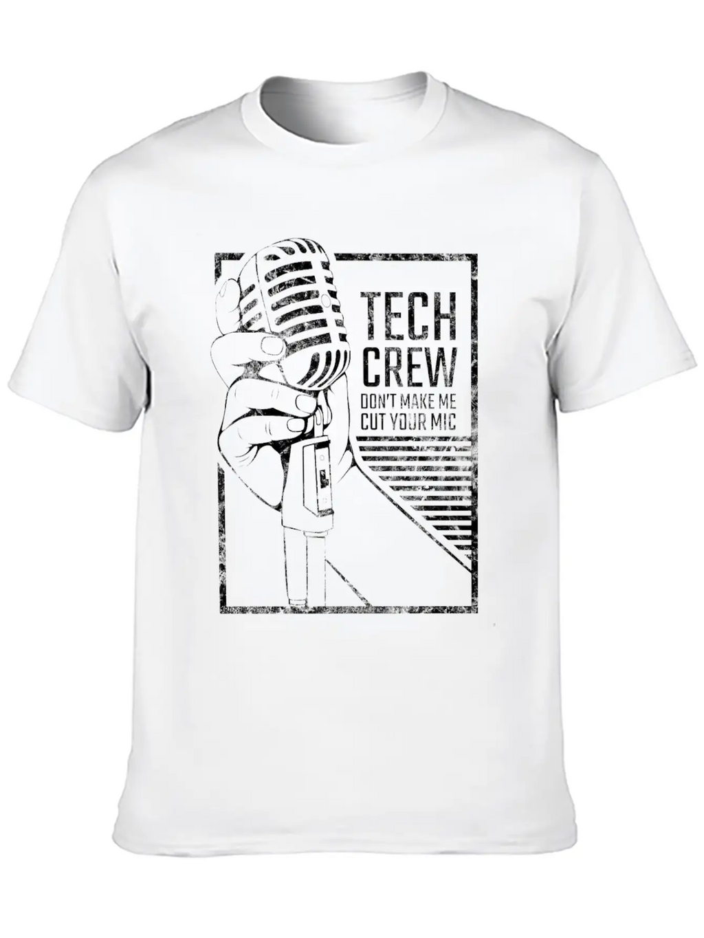 Sound Engineer With Microphone Illustration Casual Graphic T-Shirt – Simple And Comfortable Daily Wear