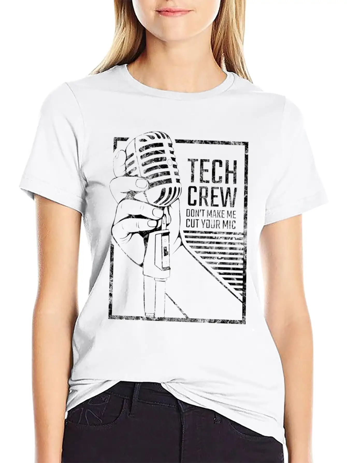 Sound Engineer With Microphone Illustration Casual Graphic T-Shirt – Simple And Comfortable Daily Wear