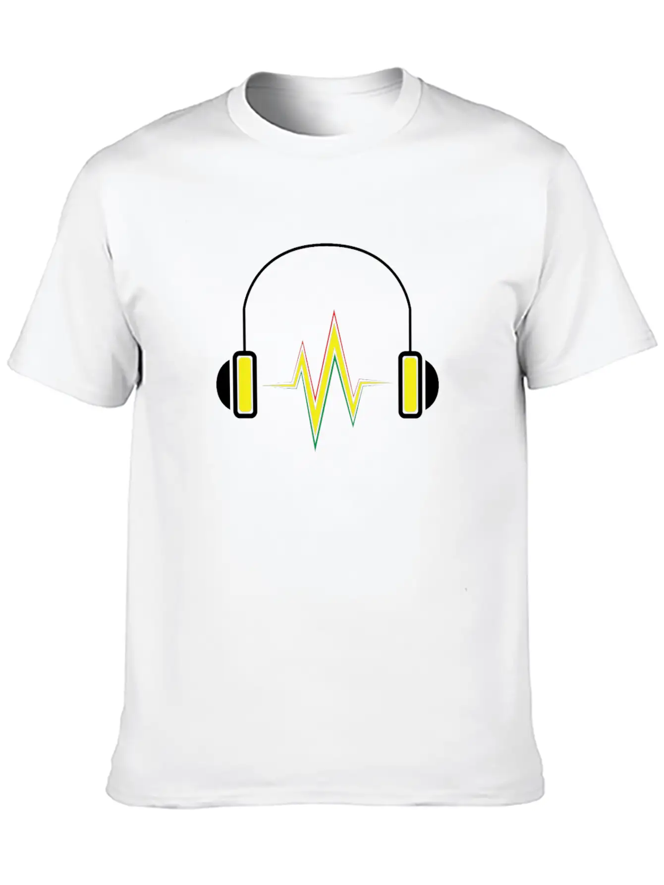 Sound Wave Headphones Stylish Everyday T-Shirt – Unisex Basic Cotton Tee
