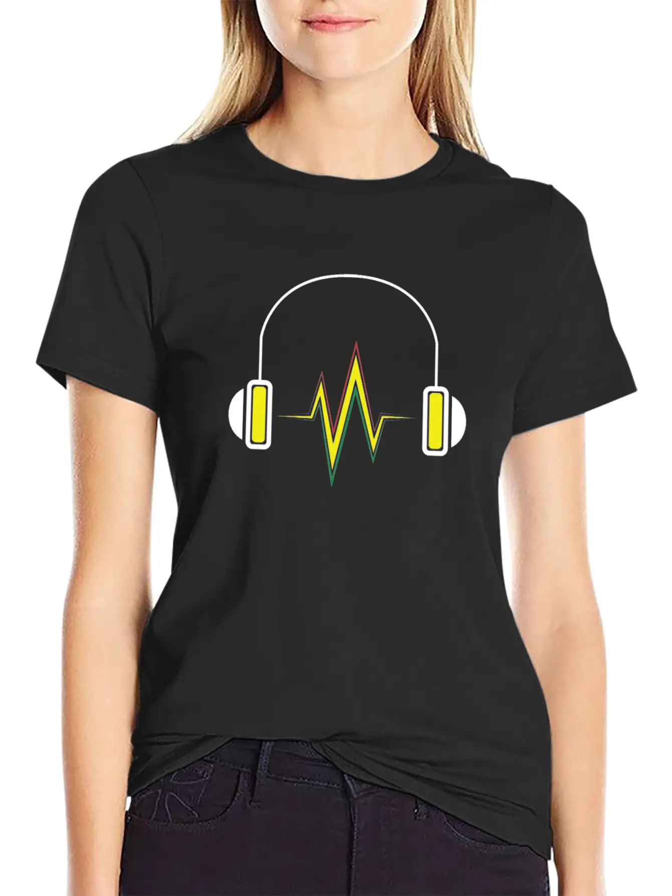 Sound Wave Headphones Stylish Everyday T-Shirt – Unisex Basic Cotton Tee