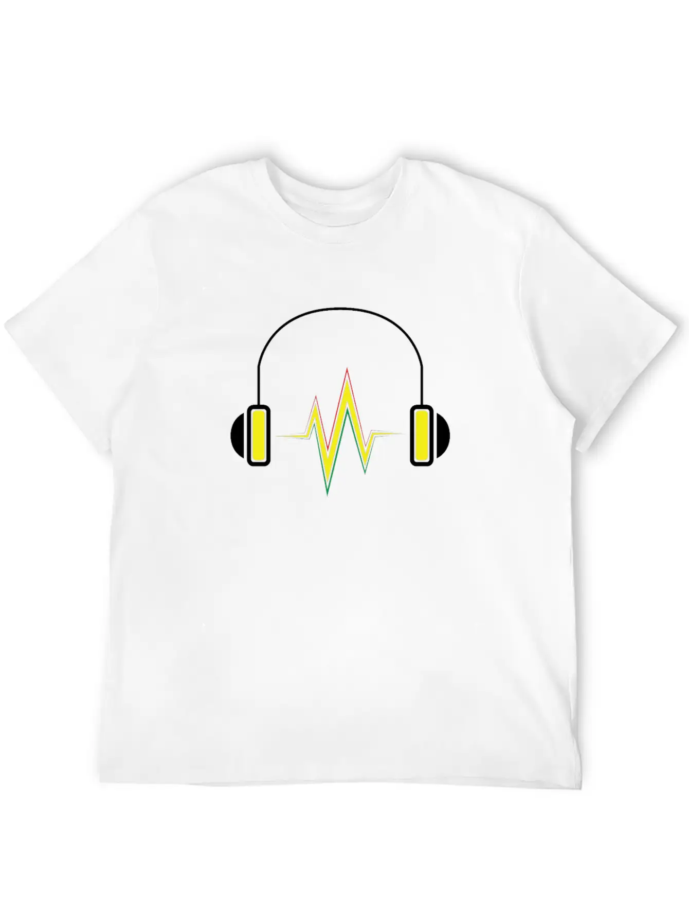Sound Wave Headphones Stylish Everyday T-Shirt – Unisex Basic Cotton Tee