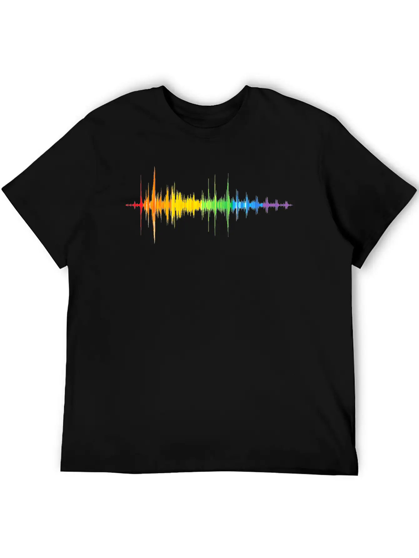 Soundwave Rainbow Colorpectrum Music Lover Stylish Everyday T-Shirt – Unisex Basic Cotton Tee