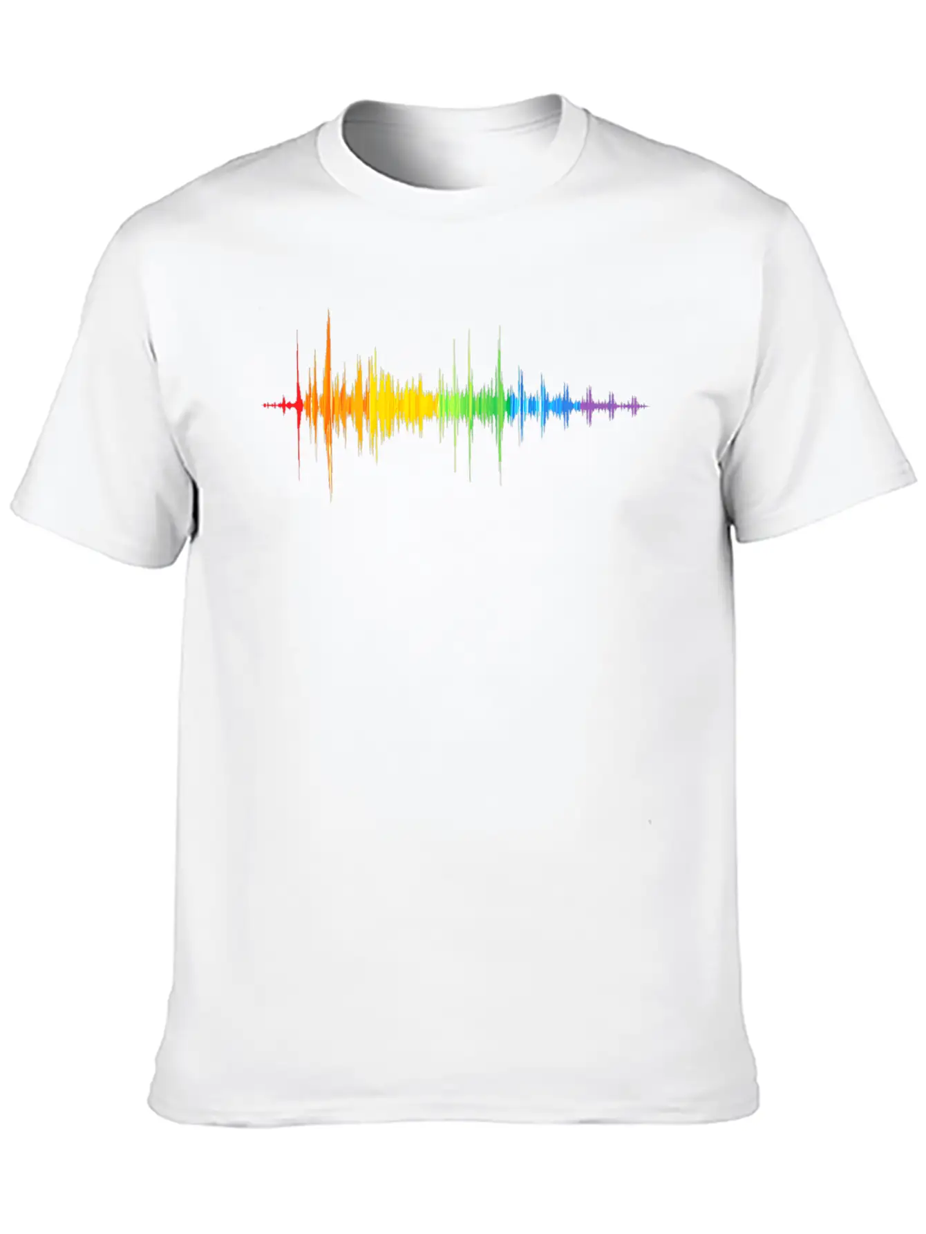 Soundwave Rainbow Colorpectrum Music Lover Stylish Everyday T-Shirt – Unisex Basic Cotton Tee