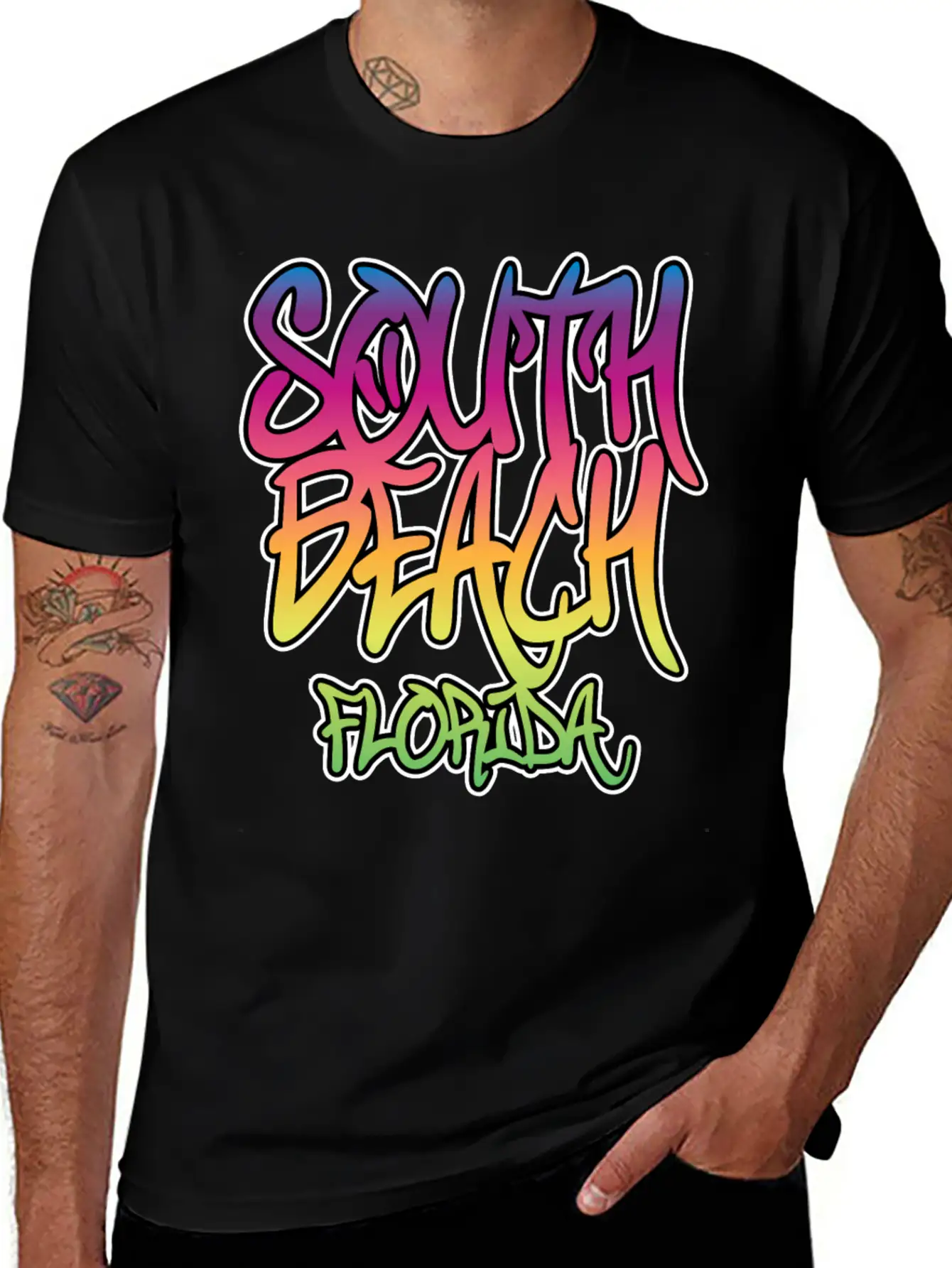 South Beach Graffiti B Unisex Casual T-Shirt – Clean Design For Daily Comfort