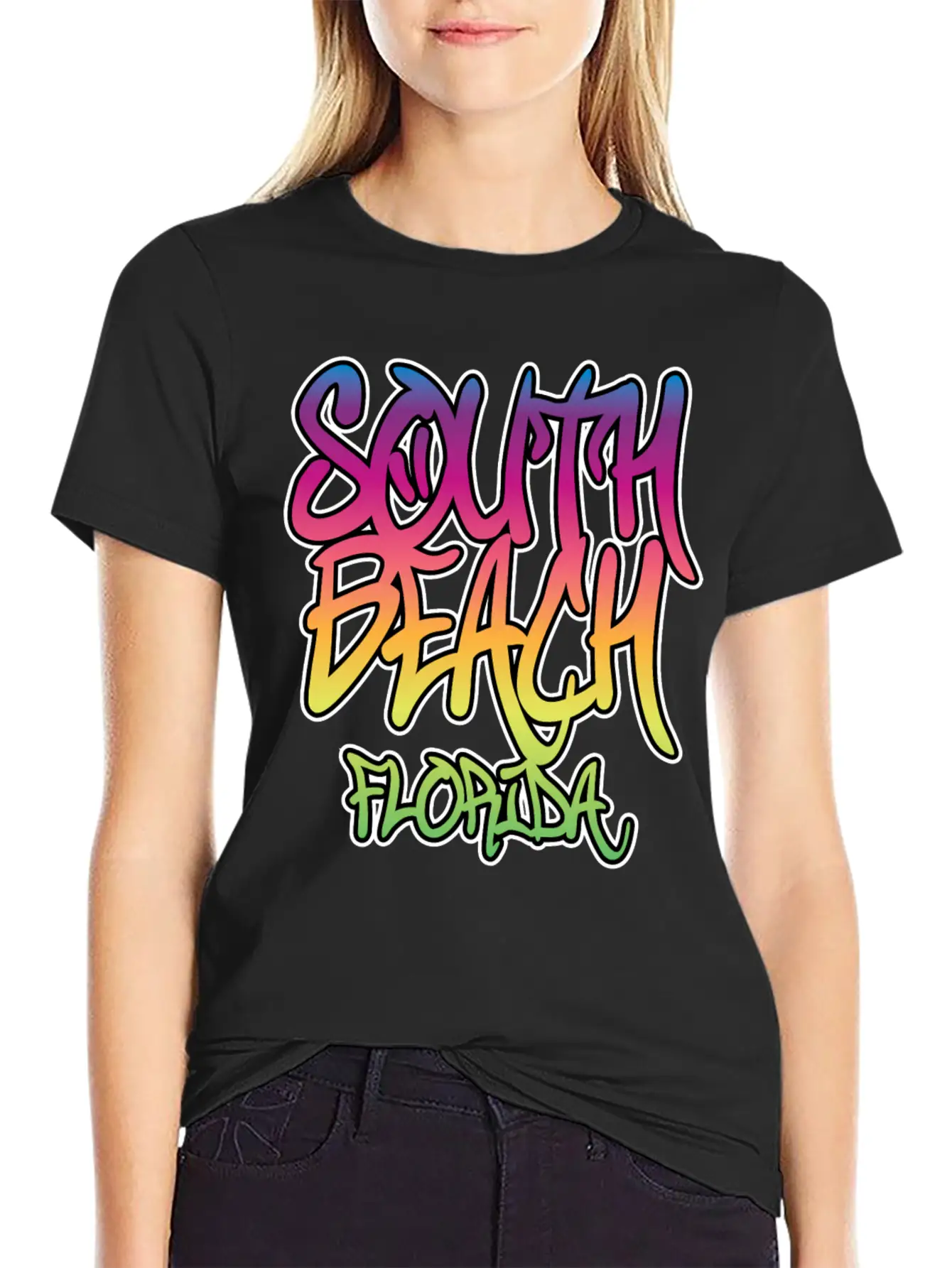 South Beach Graffiti B Unisex Casual T-Shirt – Clean Design For Daily Comfort