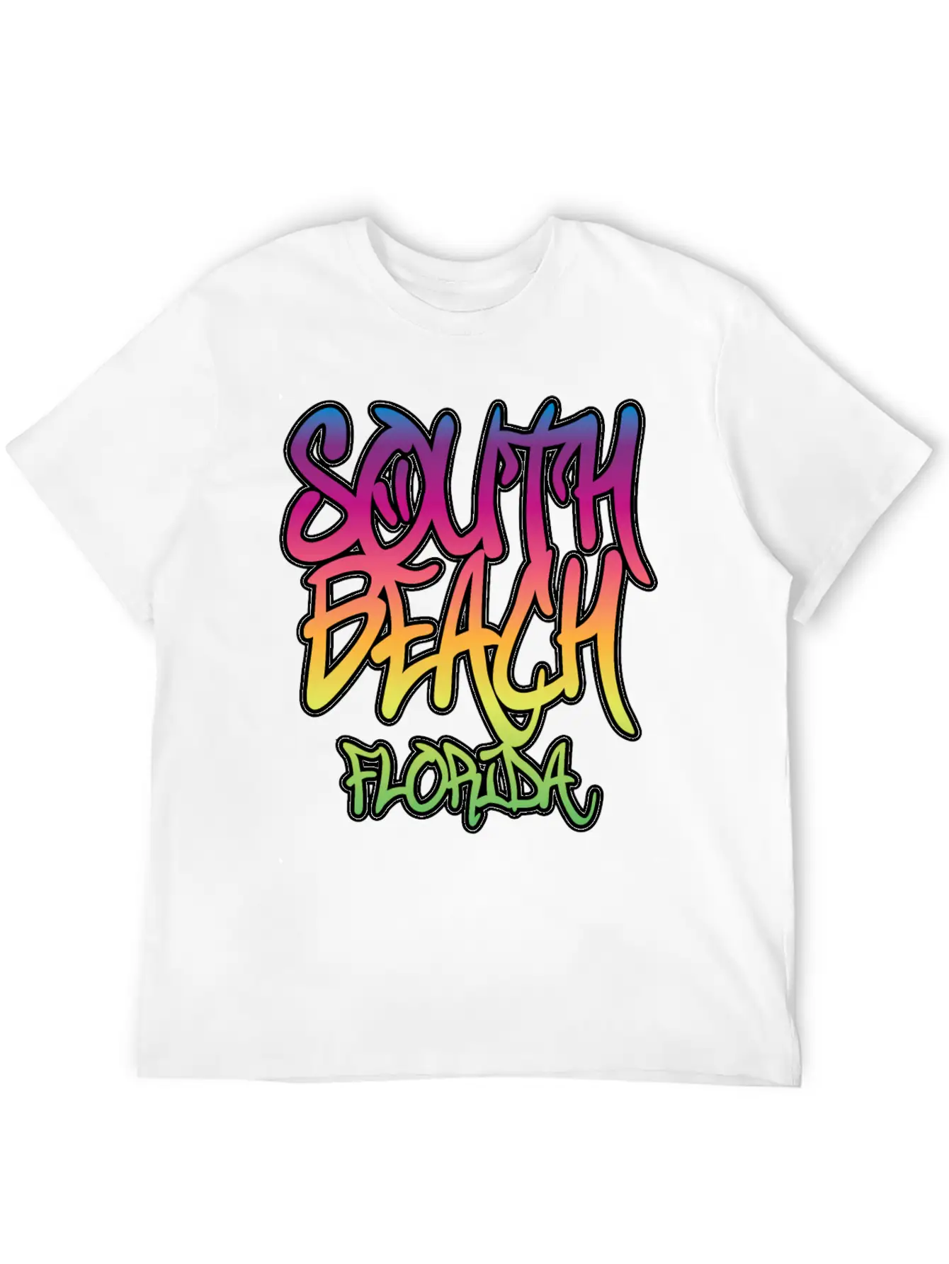 South Beach Graffiti B Unisex Casual T-Shirt – Clean Design For Daily Comfort
