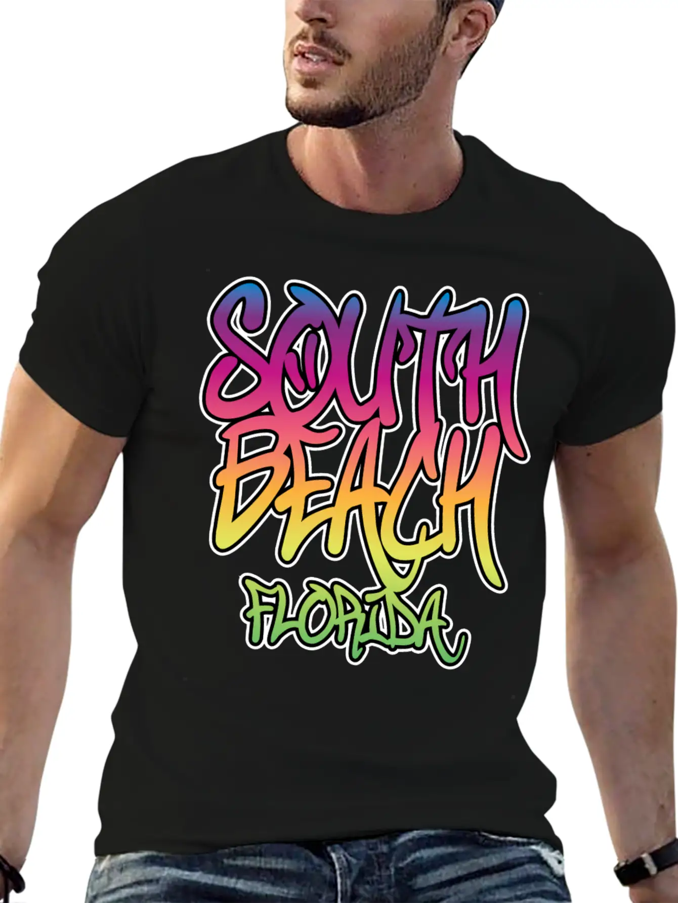South Beach Graffiti B Unisex Casual T-Shirt – Clean Design For Daily Comfort