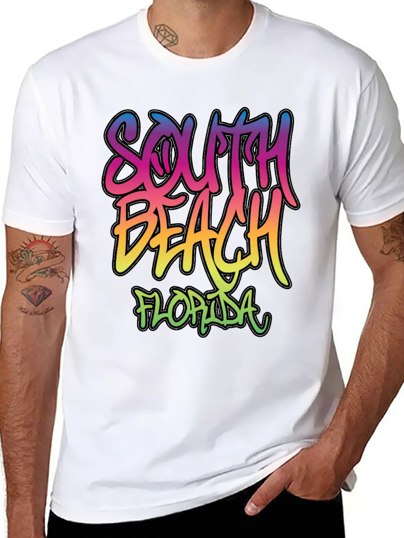 South Beach Graffiti B Unisex Casual T-Shirt – Clean Design For Daily Comfort
