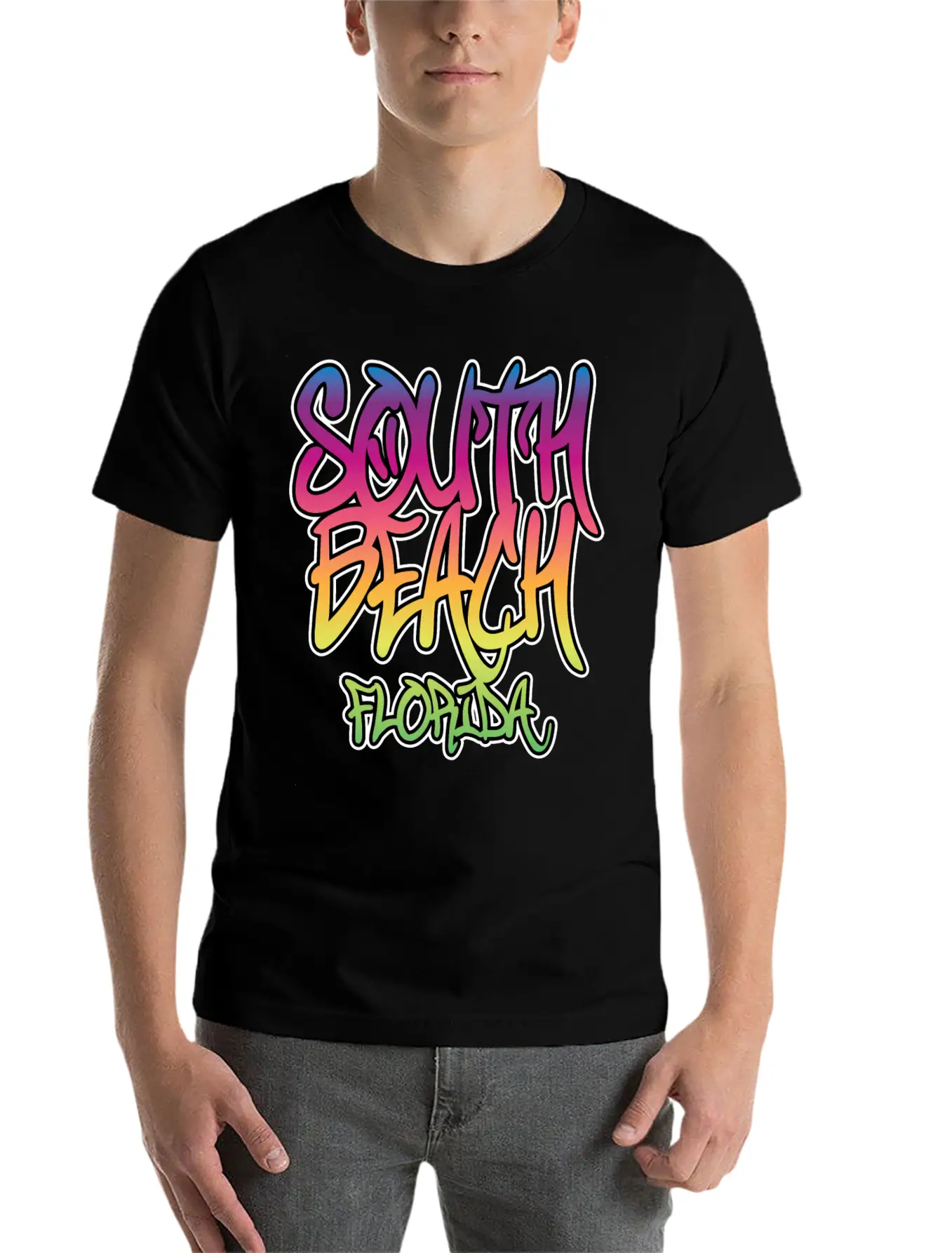 South Beach Graffiti B Unisex Casual T-Shirt – Clean Design For Daily Comfort