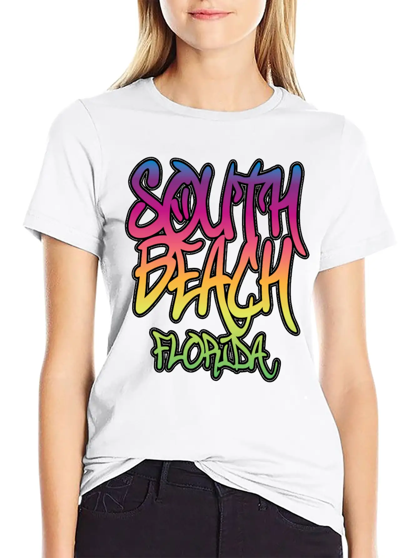 South Beach Graffiti B Unisex Casual T-Shirt – Clean Design For Daily Comfort