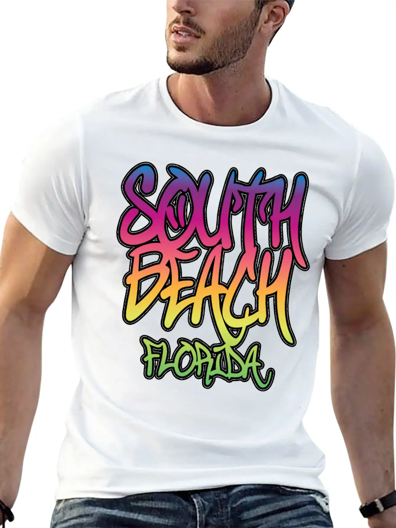 South Beach Graffiti B Unisex Casual T-Shirt – Clean Design For Daily Comfort