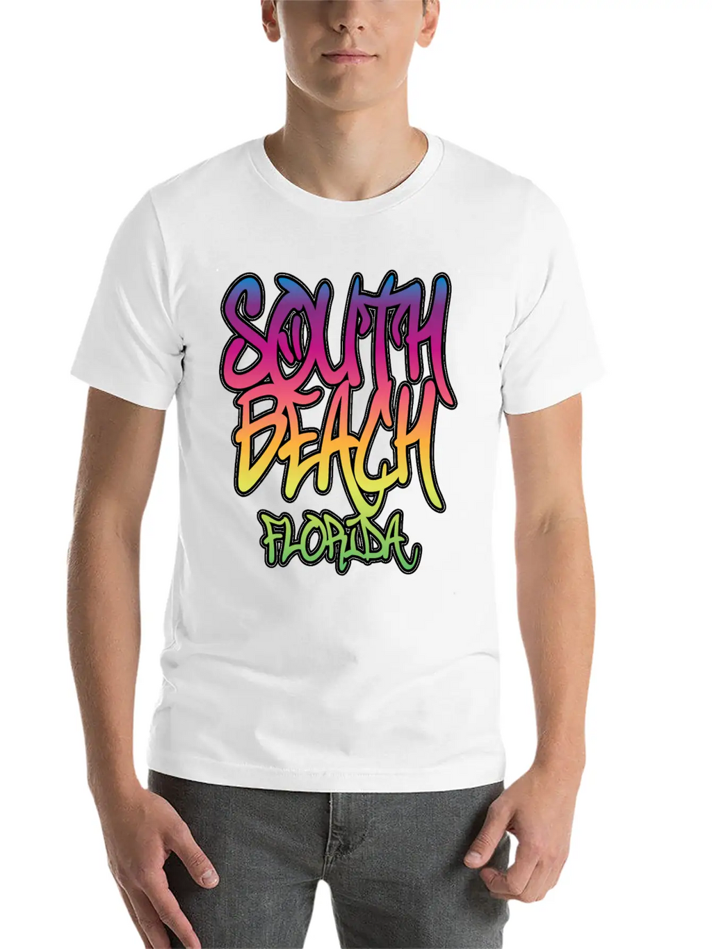 South Beach Graffiti B Unisex Casual T-Shirt – Clean Design For Daily Comfort