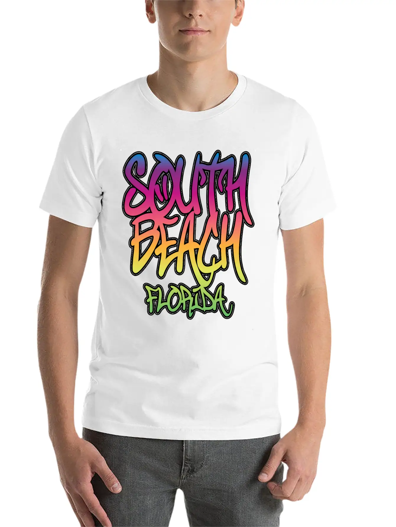South Beach Graffiti B Unisex Casual T-Shirt – Clean Design For Daily Comfort