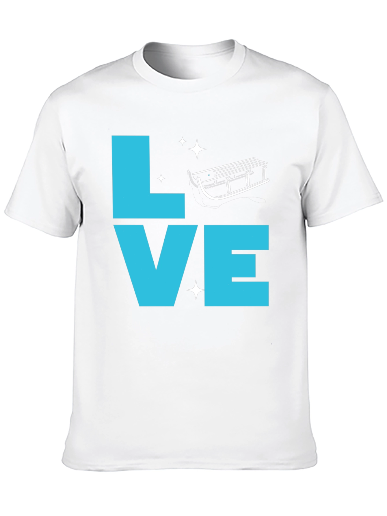 Love Sledding Graphic Tee - Black Crewneck T-Shirt