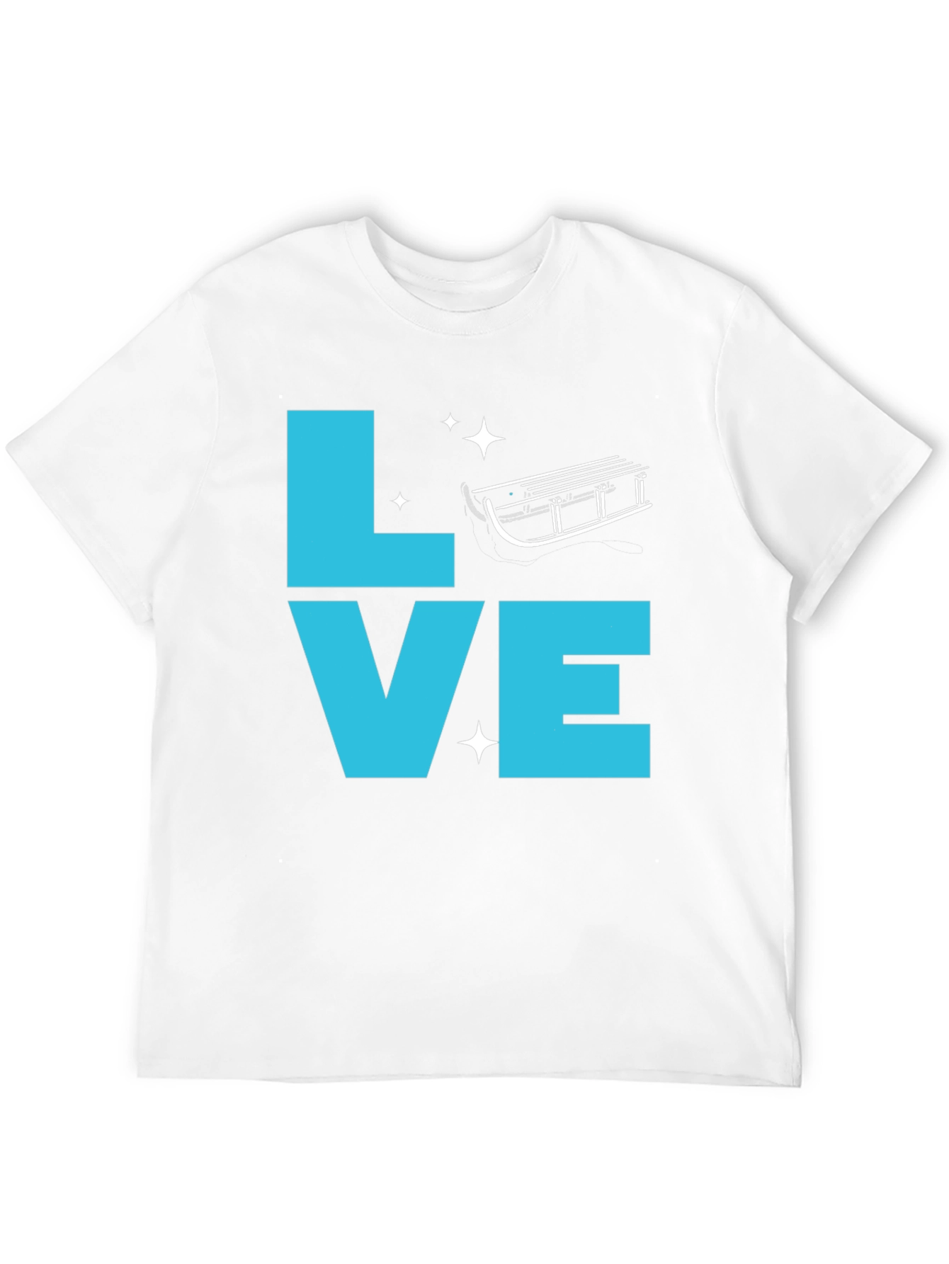 Love Sledding Graphic Tee - Black Crewneck T-Shirt
