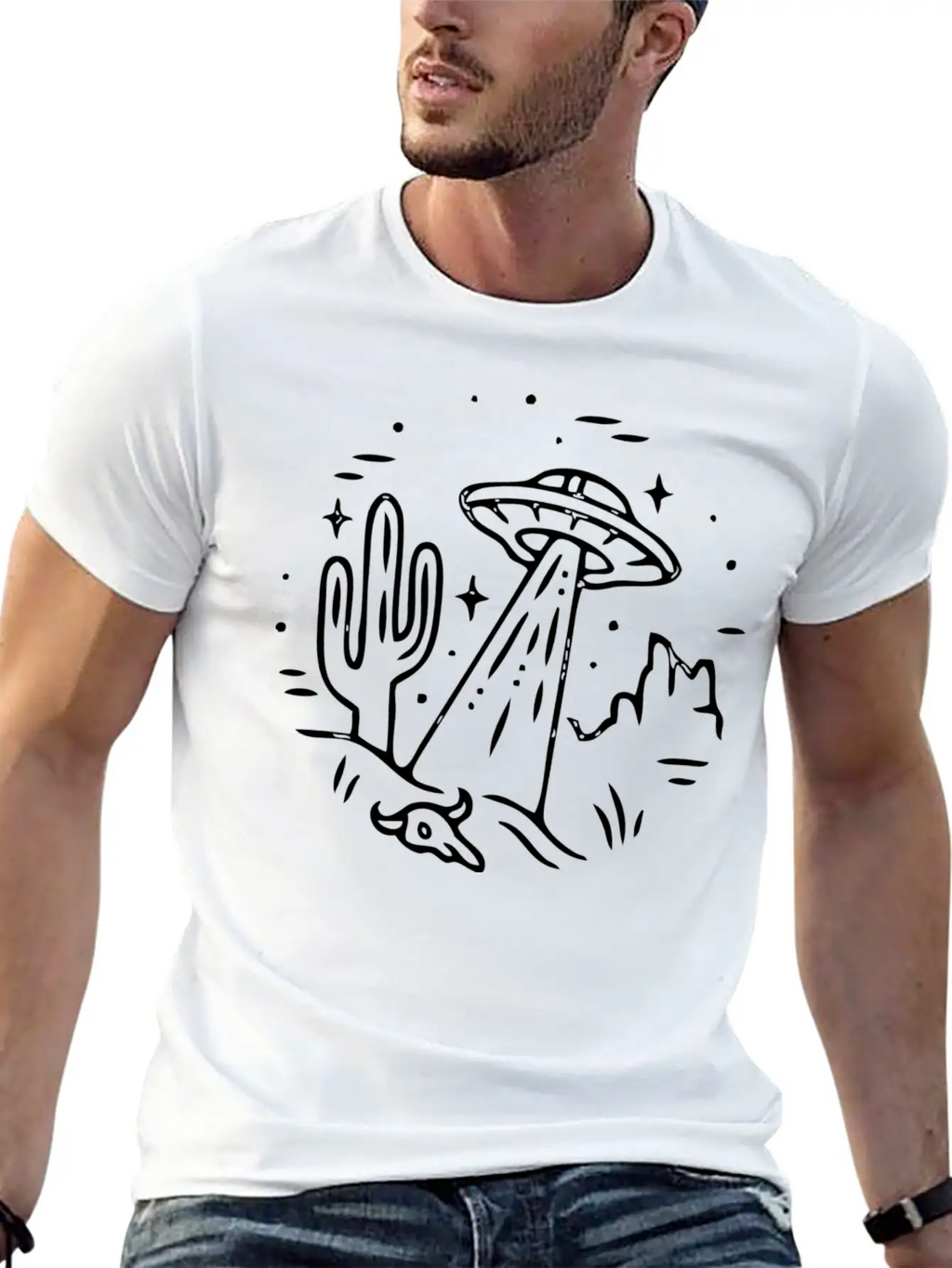 Space Alien Astronaut Ufo Galaxy Stylish Everyday T-Shirt – Unisex Basic Cotton Tee