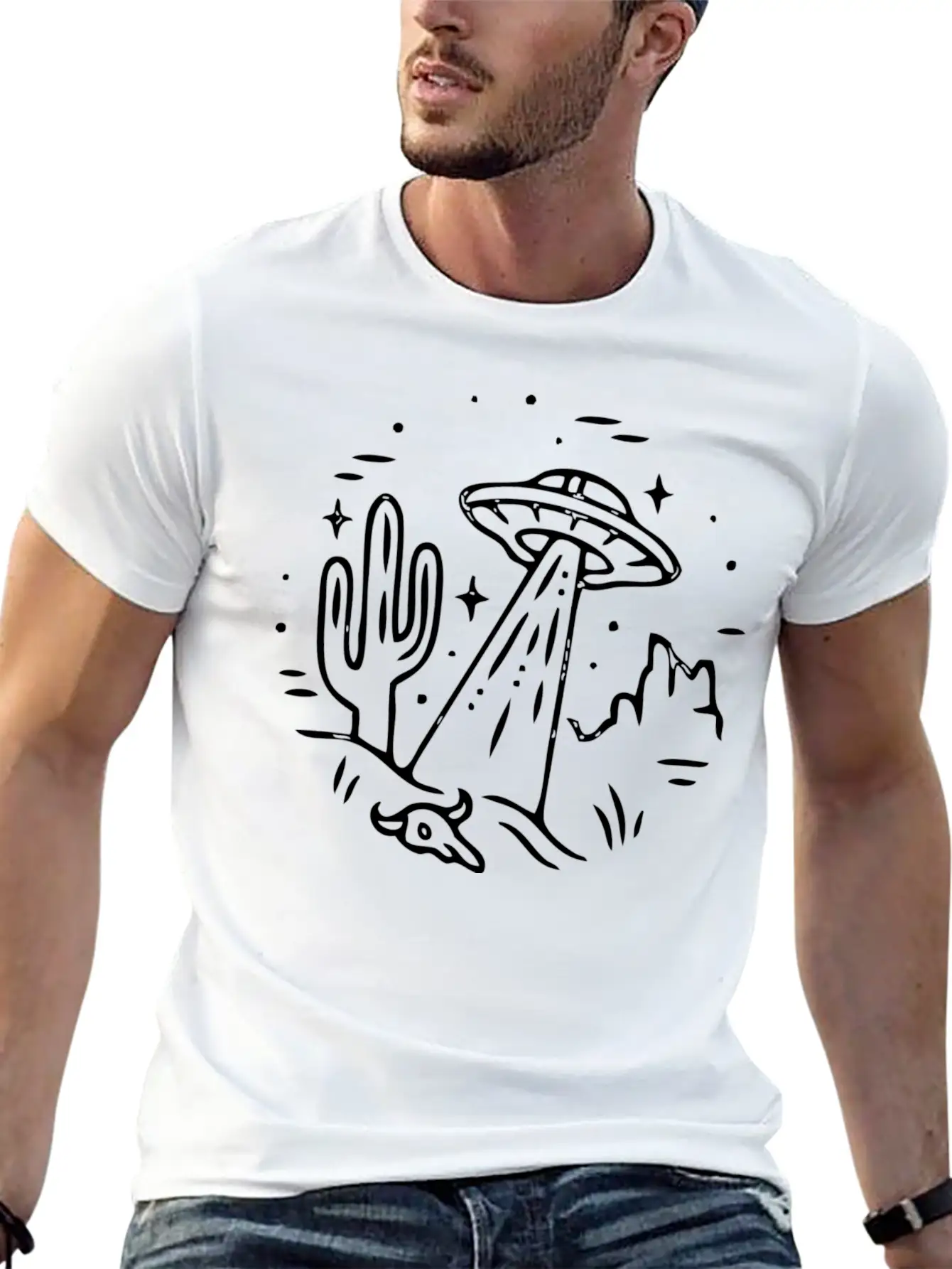 Space Alien Astronaut Ufo Galaxy Stylish Everyday T-Shirt – Unisex Basic Cotton Tee