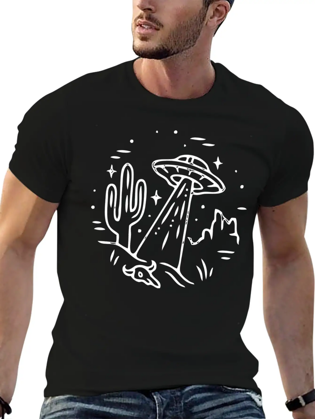 Space Alien Astronaut Ufo Galaxy Stylish Everyday T-Shirt – Unisex Basic Cotton Tee