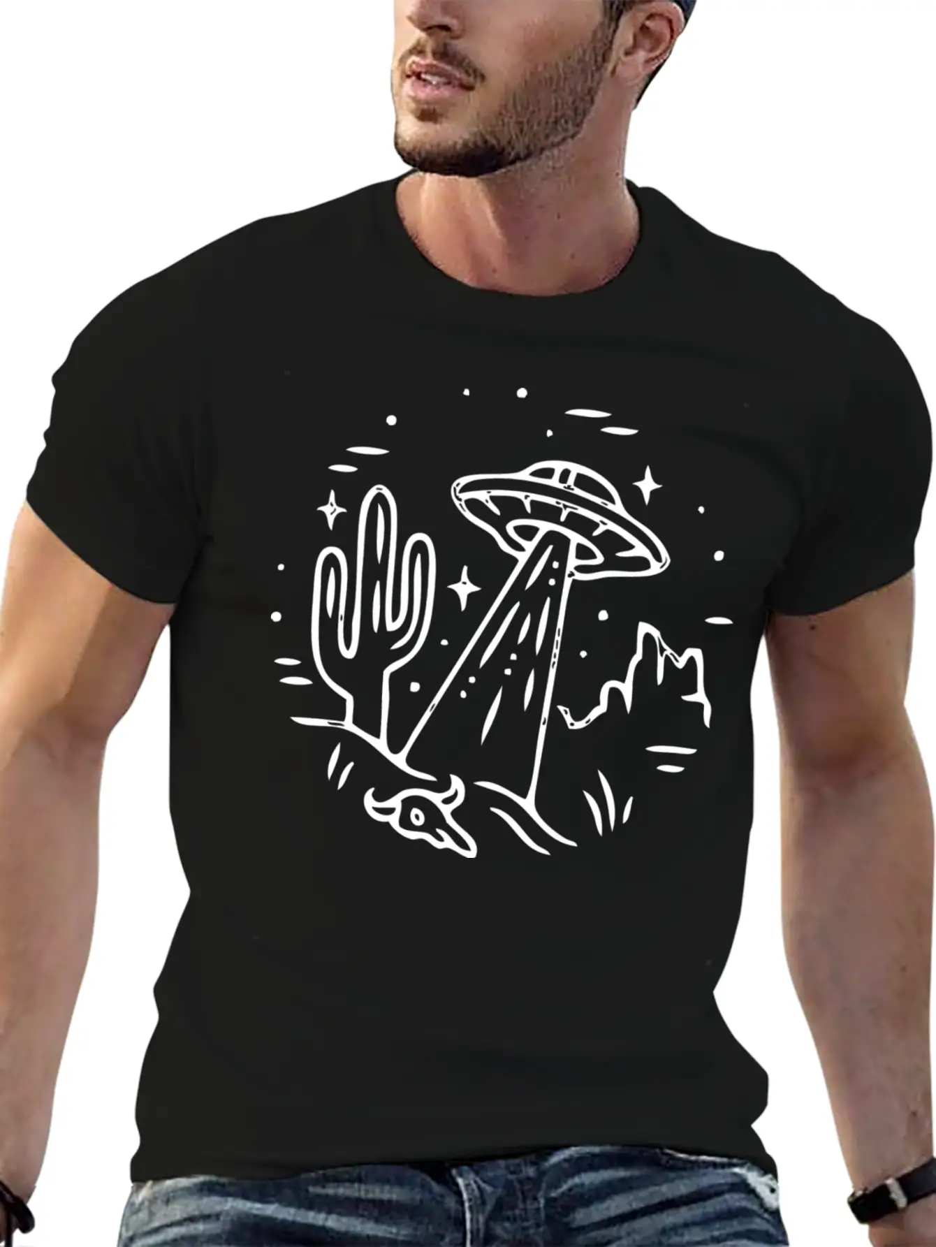Space Alien Astronaut Ufo Galaxy Stylish Everyday T-Shirt – Unisex Basic Cotton Tee