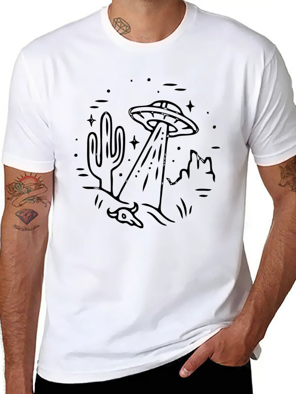 Space Alien Astronaut Ufo Galaxy Stylish Everyday T-Shirt – Unisex Basic Cotton Tee