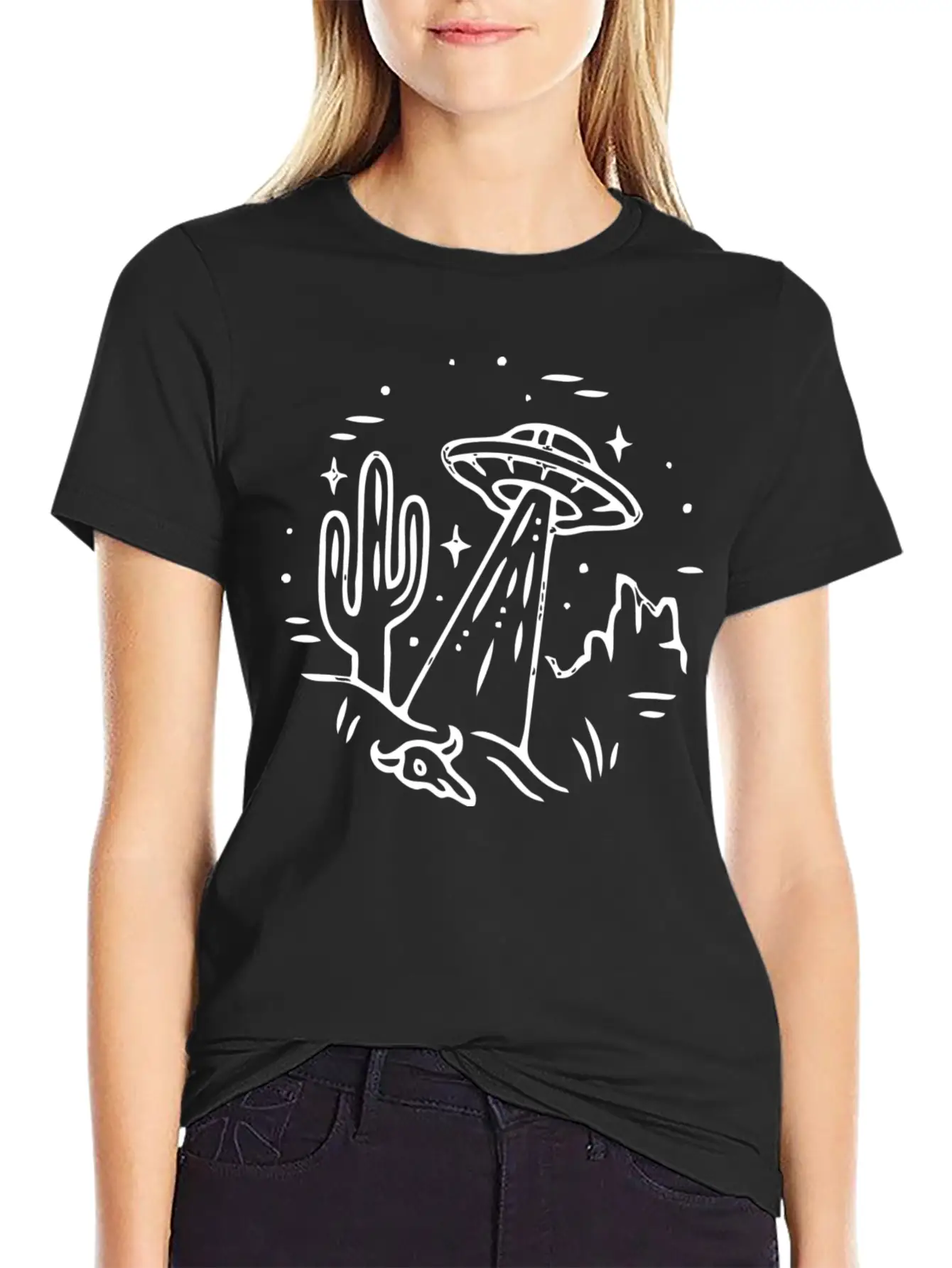 Space Alien Astronaut Ufo Galaxy Stylish Everyday T-Shirt – Unisex Basic Cotton Tee
