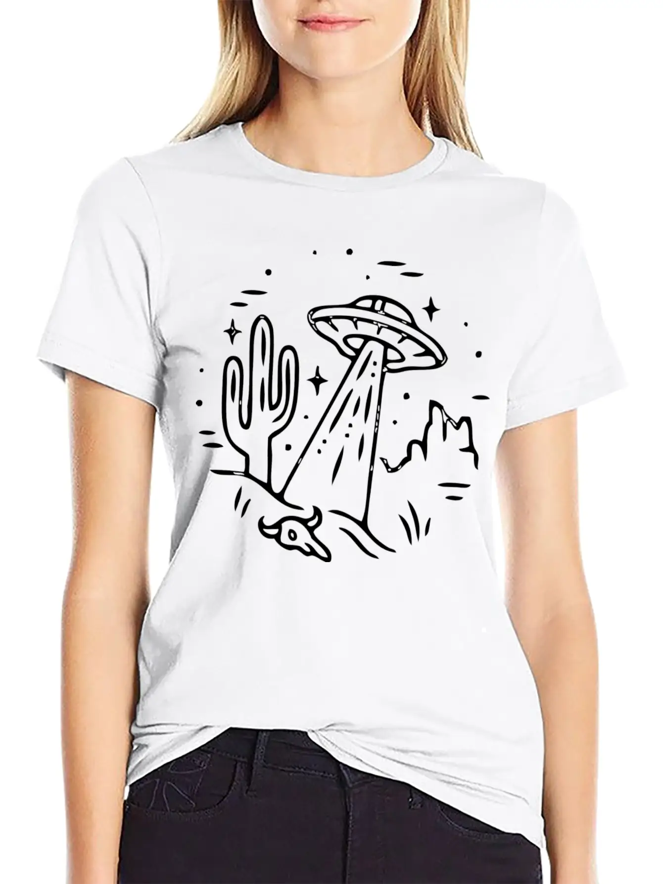 Space Alien Astronaut Ufo Galaxy Stylish Everyday T-Shirt – Unisex Basic Cotton Tee