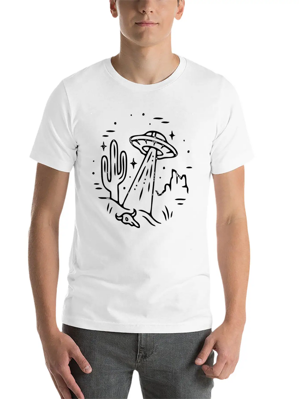 Space Alien Astronaut Ufo Galaxy Stylish Everyday T-Shirt – Unisex Basic Cotton Tee